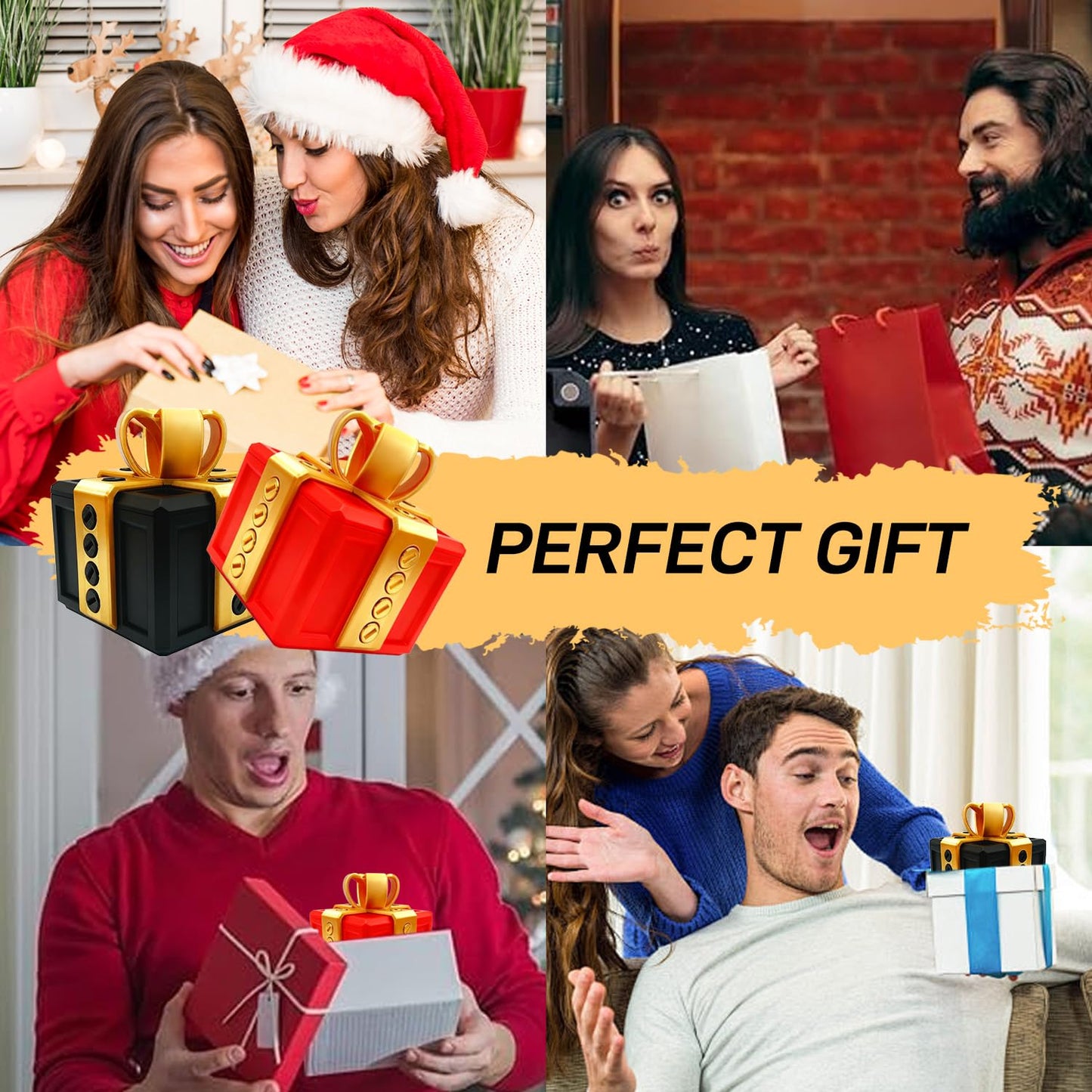 The Annoying Present, Annoying Gift Box with Screws, Take Apart Box to Get Gift, Funny Prank Gag Gift for Christmas (Red)