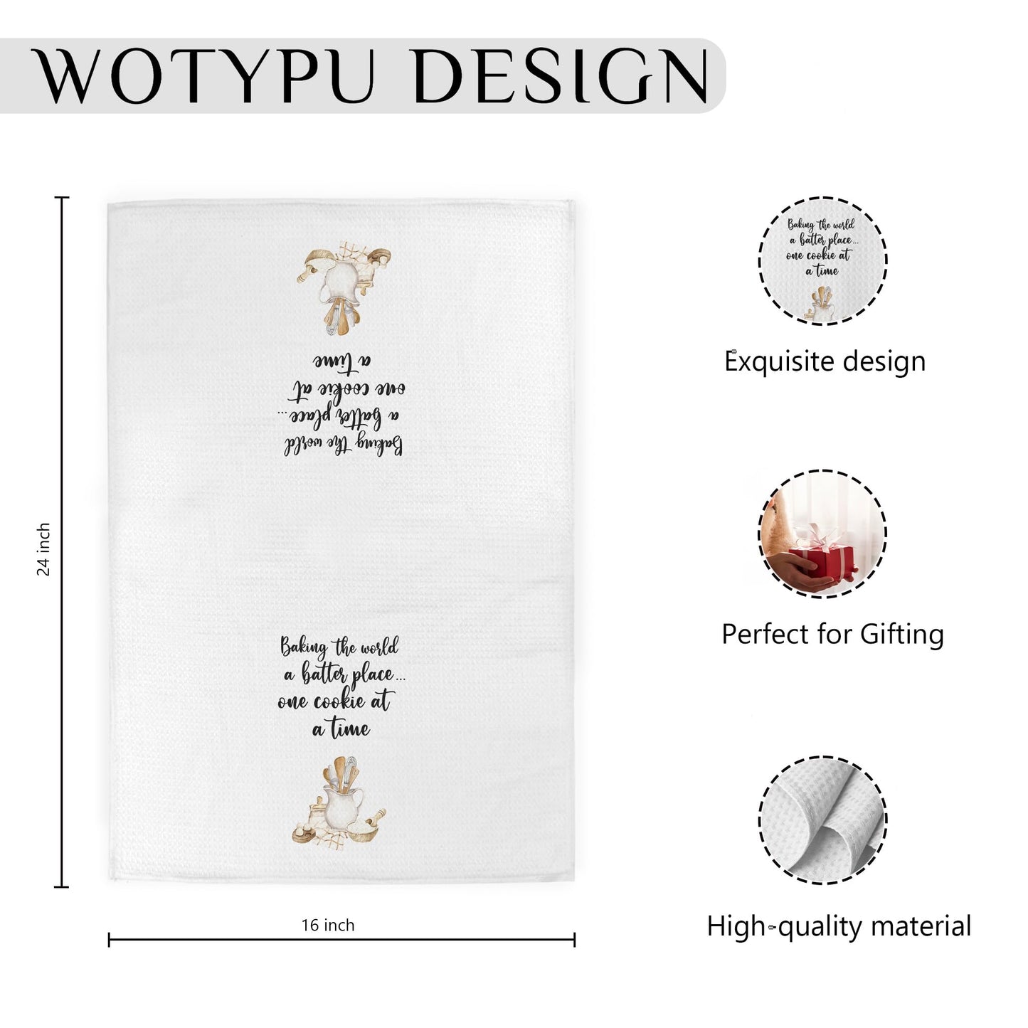 Baker Gifts Kitchen Towels, Baker Gifts for Women Men Dish Tea Towel, Baking Lovers Gifts Hand Towels for Kitchen Bakery Decor, Baking Supplies, 16x24 Inch