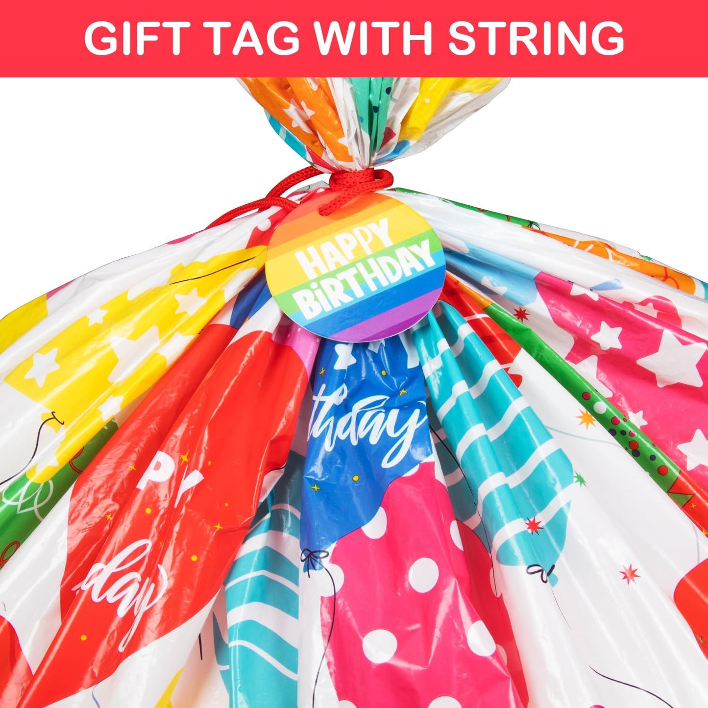 Sofier Large Birthday Gift Bags 36''x56'' Jumbo Happy Birthday Gift Wrap Extra Large Plastic Gift Bags for Big Giant Presents Kids Party