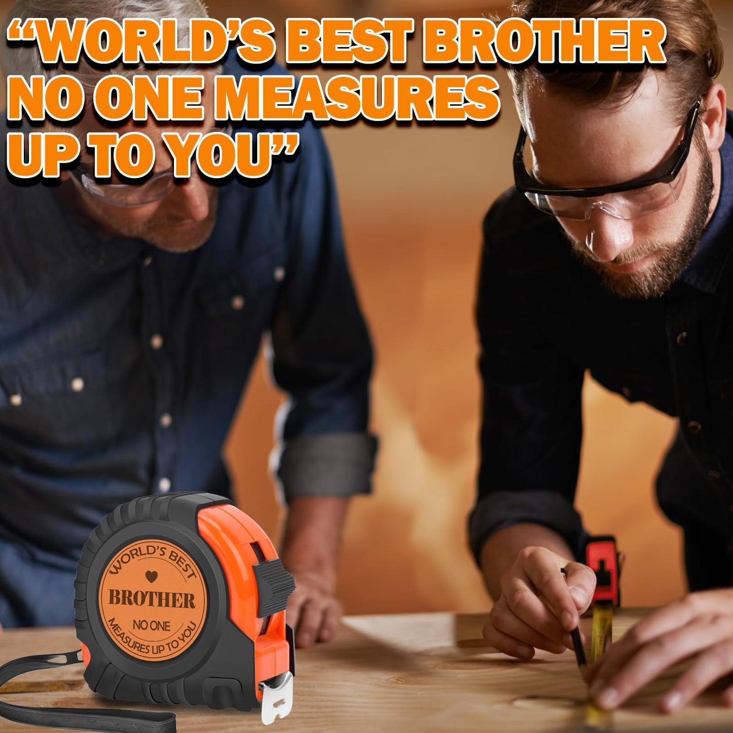 Gifts for Brother, Gifts for Men Genuine Leather Engraveda 25 FT Tape Measure, Stocking Stuffers for Men Brother Gift from Sister Best Gifts for Adult Brothers