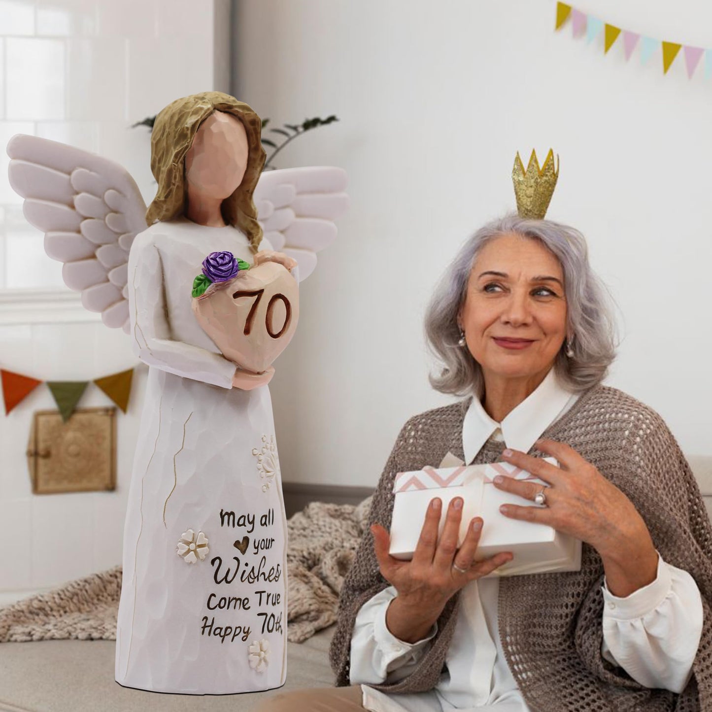 70th Birthday Gifts for Women, Meaningful 70th Birthday Gifts, Sculpted Hand-Painted Figurine