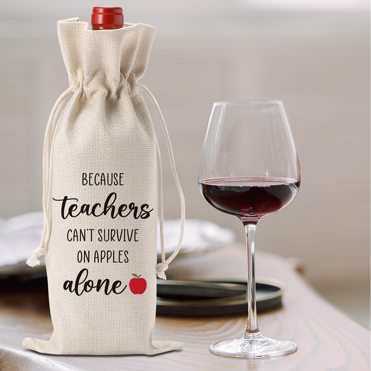 Funny Teacher Gifts for Women, Teacher Wine Bag, Teachers Valentines Day Retirement Appreciation Birthday Gifts for Teachers,Teachers Wine Bottle Bags