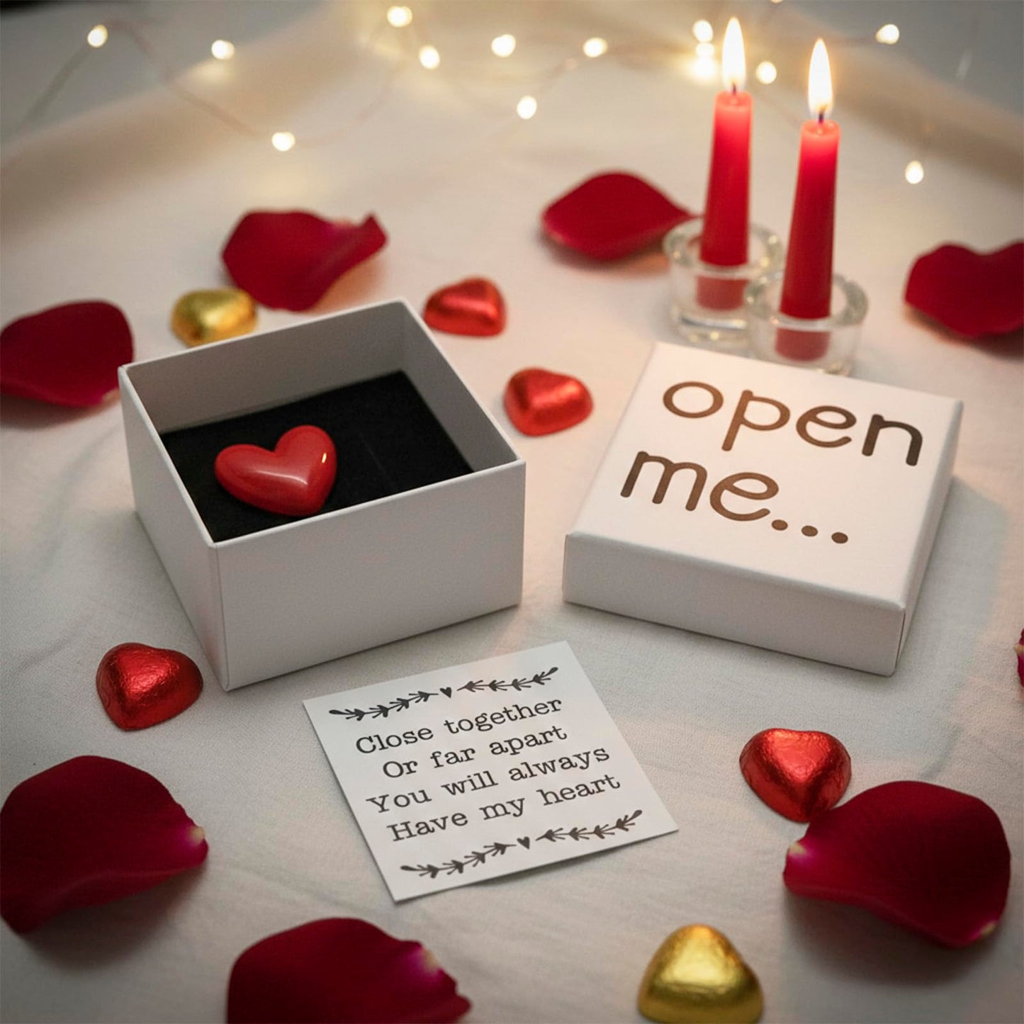 I Love You Gift for Him or Her, Little Red Heart Mini Keepsake, “Open Me” Gift Box, Thoughtful Valentine’s Day & Anniversary Idea for Boyfriend, Girlfriend, or Loved One