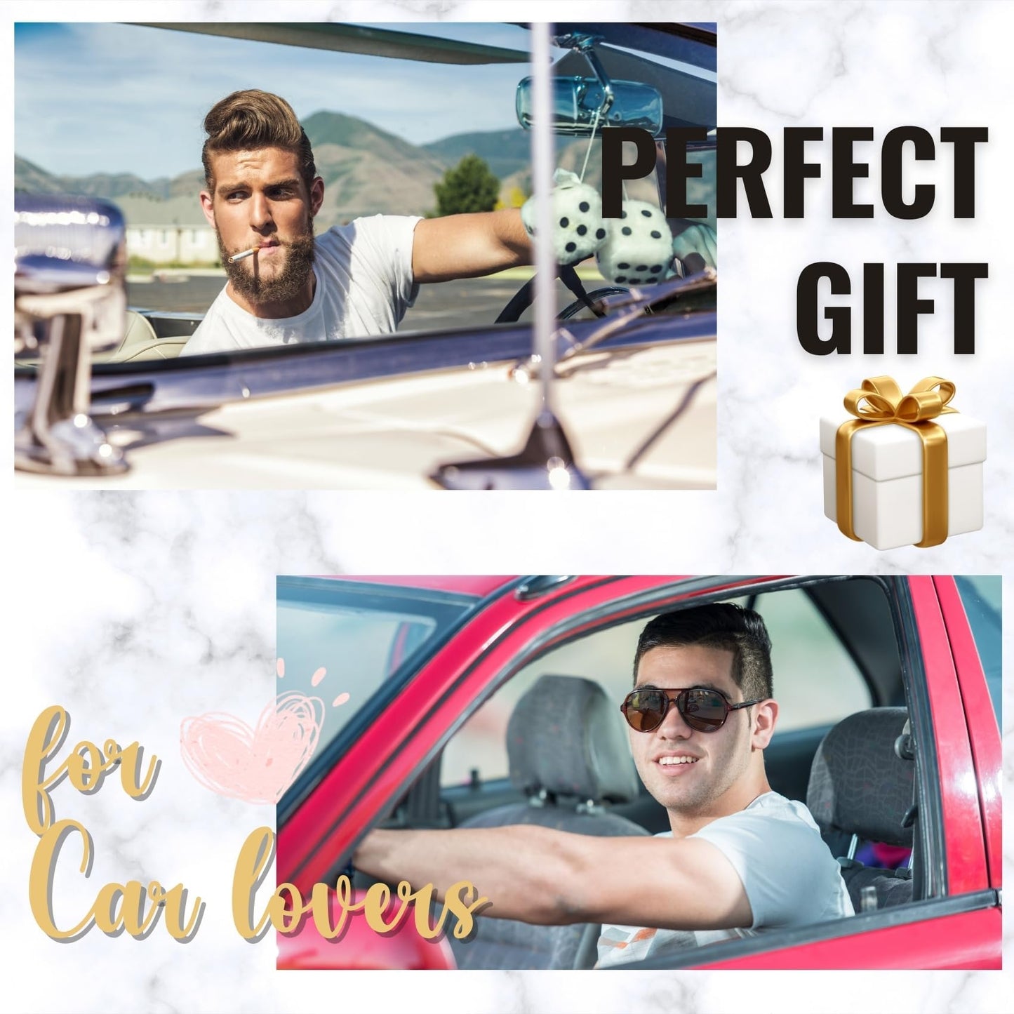 INNObeta Car Guy Gifts for Men - Car Lovers or Enthusiast Valet Tray Gift - Desktop Storage Organizer, PU Leather Bedside Tray for Keys and Coins - Ideal Birthday Present for Men