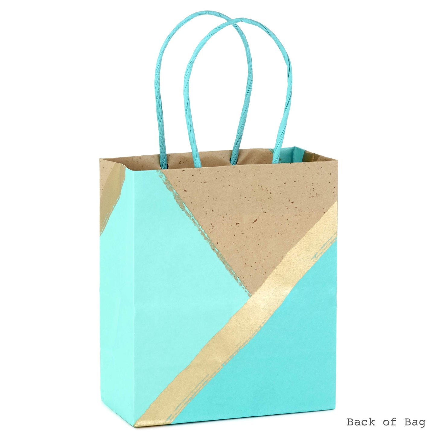 Hallmark 6" Small Paper Gift Bags (Pack of 8 - Kraft, Turquoise & Mint) for Christmas, Birthdays, Weddings, Mother's Day, Baby Showers, Bridal Showers, Care Packages, Any Occasion