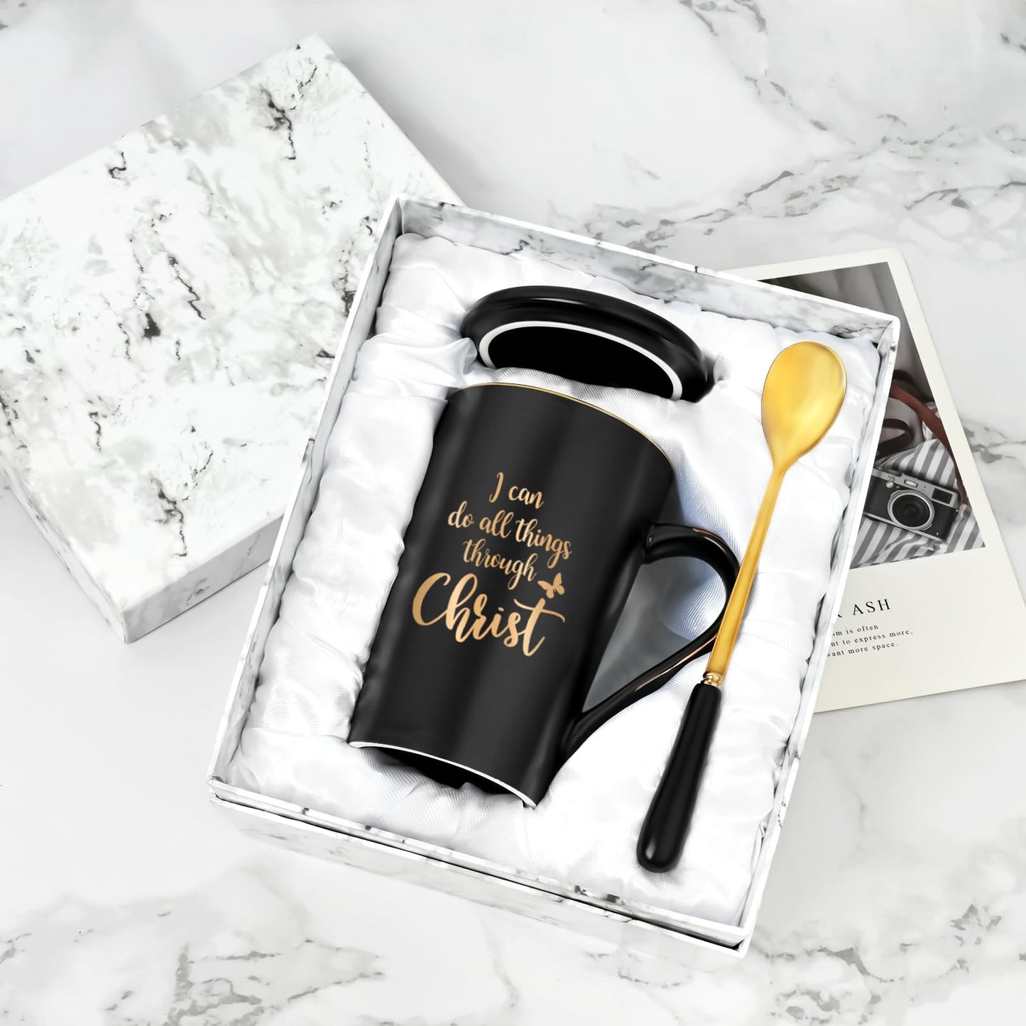 YHRJWN Christian Gifts for Women Men, I Can Do All Things Through Christ Mug, Religious Gifts, Priest Mug, Inspirational Coffee Mugs, Faith Cup, Christmas Gifts for Christian Friends, 14Oz