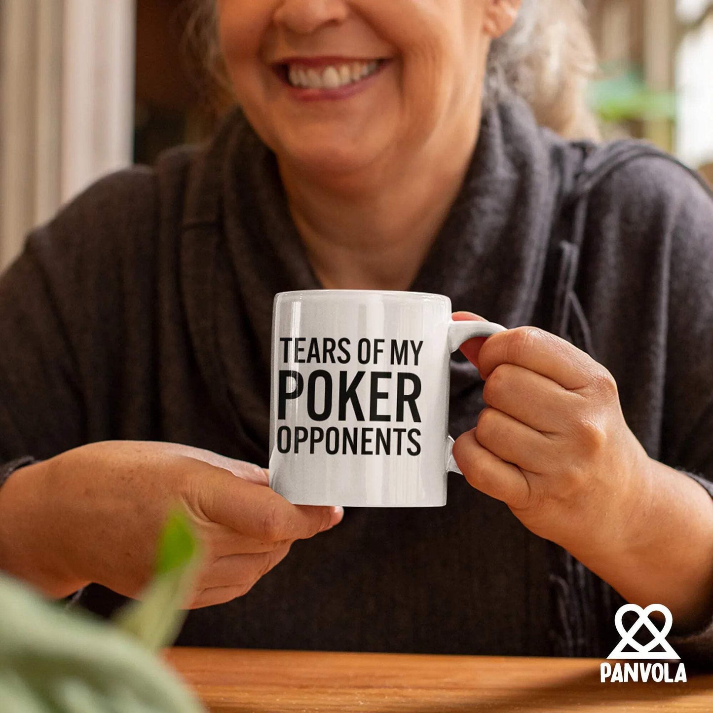 Panvola Tears of My Poker Opponents Funny Gift for Poker Lovers Players Coworker Friends Dad Mom Husband Wife Sister Brother Card Games Ceramic Coffee Mug (White, 11 oz)