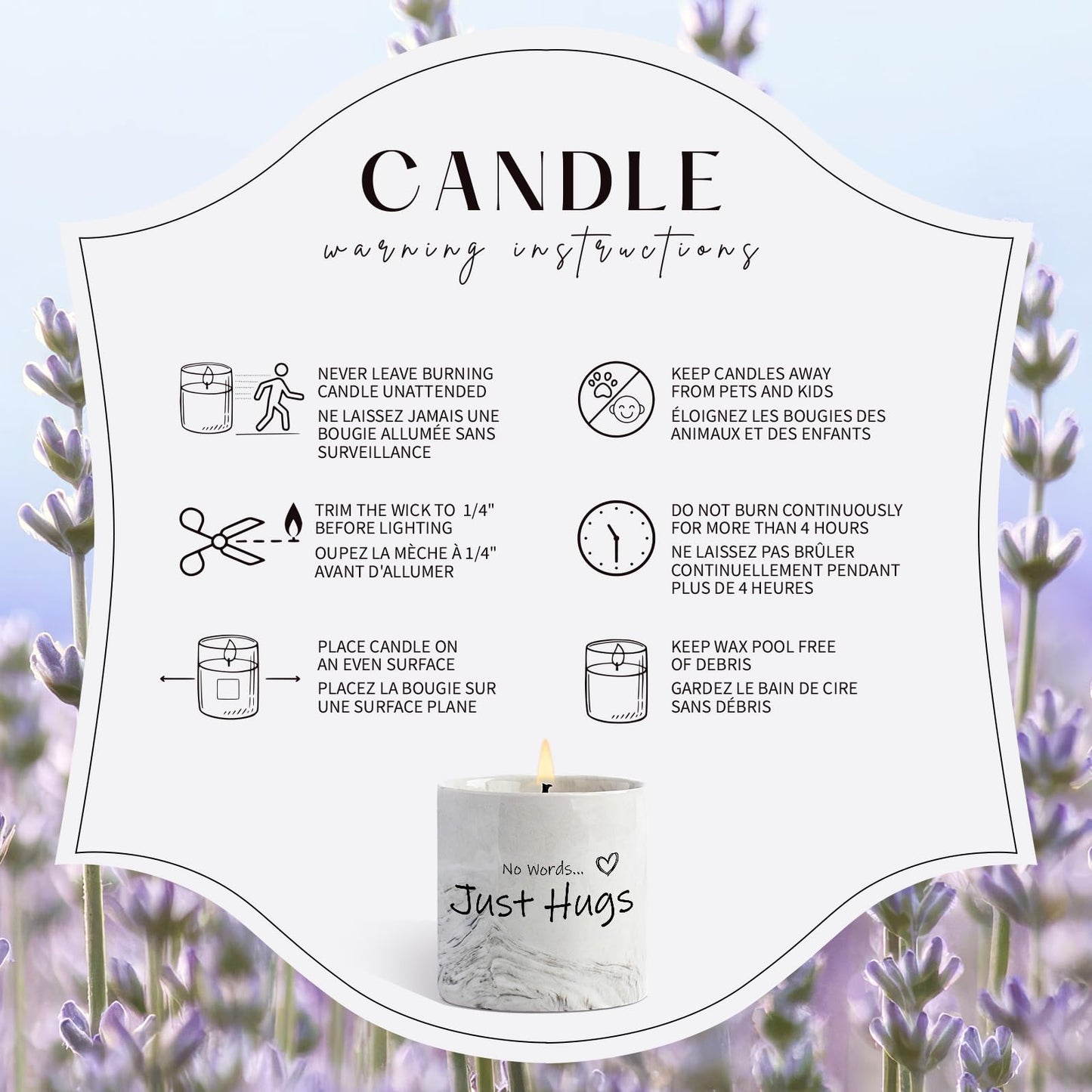 Sympathy Gifts for Loss of Loved One - Bereavement Gift for Loss of Mother Child Thinking of You Gift for Women Hug Candle Grief Present Cheer Up Gifts for After Surgery Condolence Get Well Soon