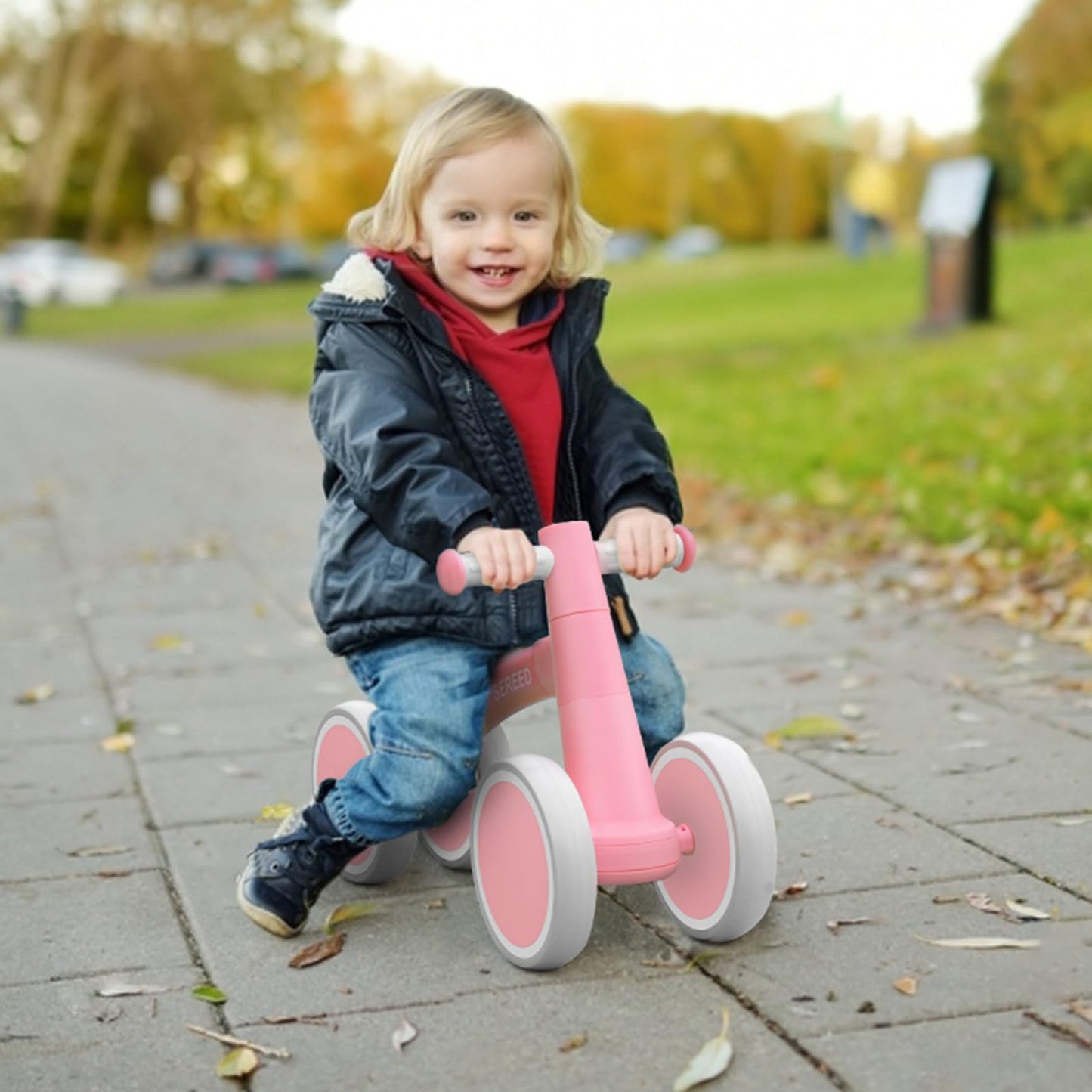 SEREED Baby Balance Bike for 1 Year Old Boys Girls 12-24 Month Toddler Balance Bike, 4 Wheels Toddler First Bike, First Birthday Gifts