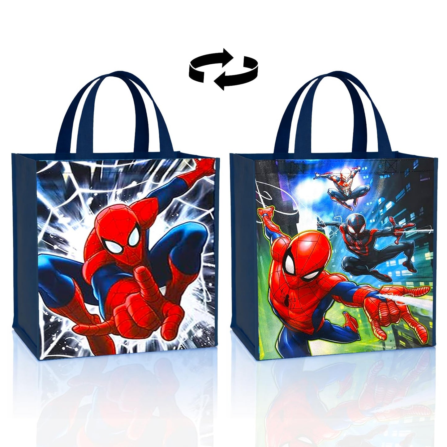 Spiderman Tote Bag - Double Sided Spider-Man Tote Bag | Spiderman Reusable Bag for Groceries