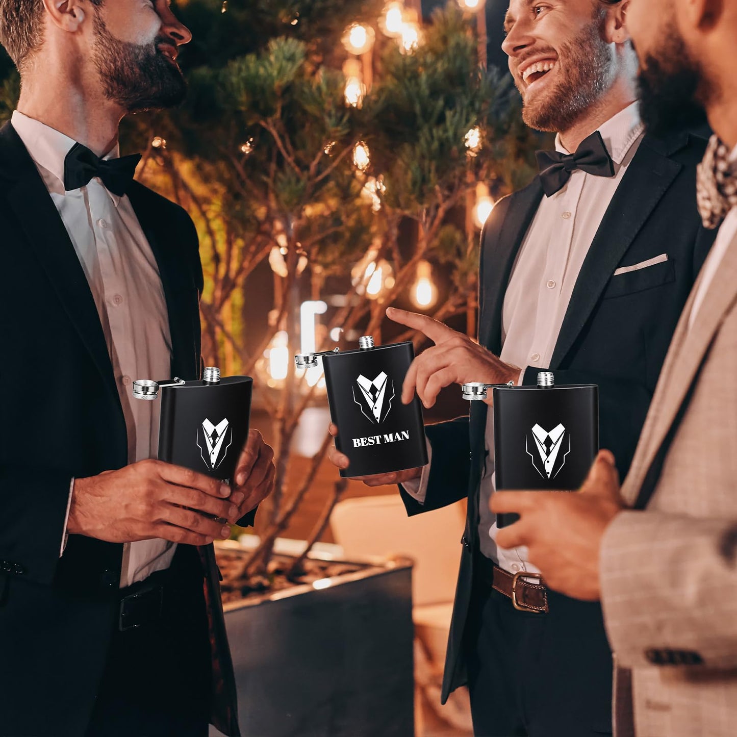 Mimorou 66 Pcs Groomsmen Proposal Gifts - Shot Glasses, Stainless Steel Ice, Flask, Funnel, Gift Boxes, Sunglasses, Knives, Bottle Opener, Cards, Wallets for Wedding Groomsmen Present Set