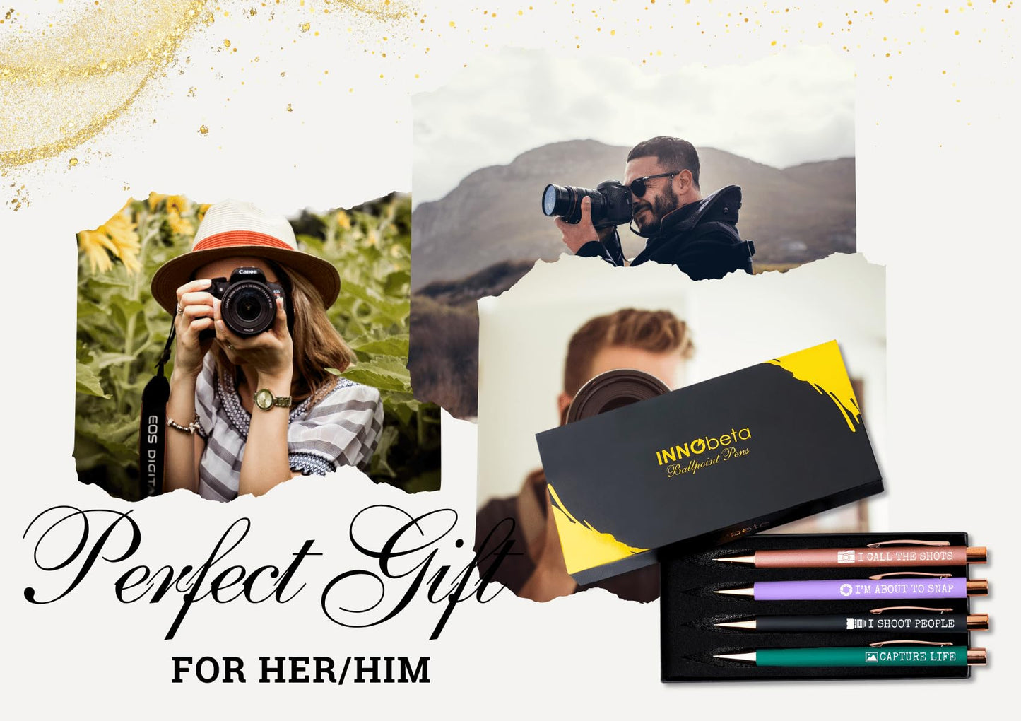 InnoBeta Photographer Gifts Ballpoint Pen Set of 4, Funny Photographer Gifts for Women/Men, Office Tools for Birthday, Christmas - Best Ever