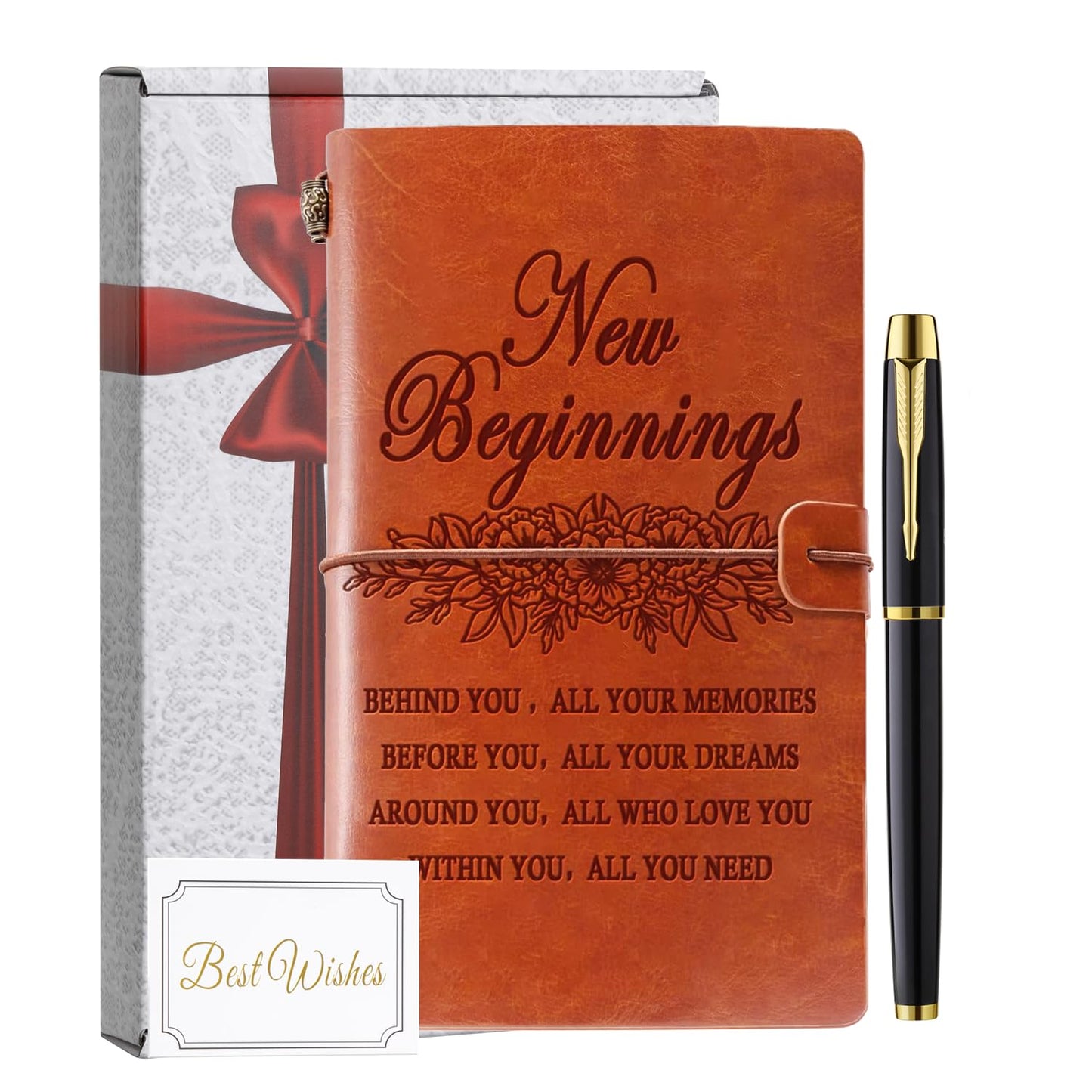 New Beginning Gifts for Women, Leather journal Notebook Divorce Gifts for Women Break Up Gifts for Women, Farewell Gifts Going Away Gifts Leaving Job Gifts New Job Gifts for Friends and Coworkers