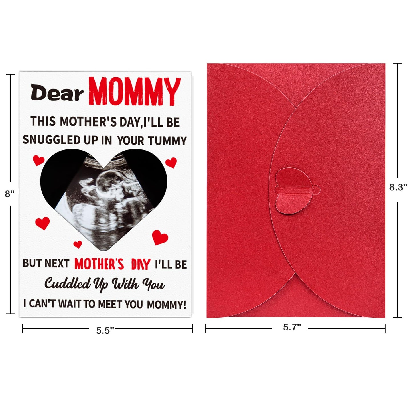 WaaHome Funny First Mothers Day Card for Mom, Happy 1st Mothers Day Card with Photo Insert, First Mothers Day Pregnancy Gift Card for First Time Mom New Mom Expecting Mom Mother To Be Mommy
