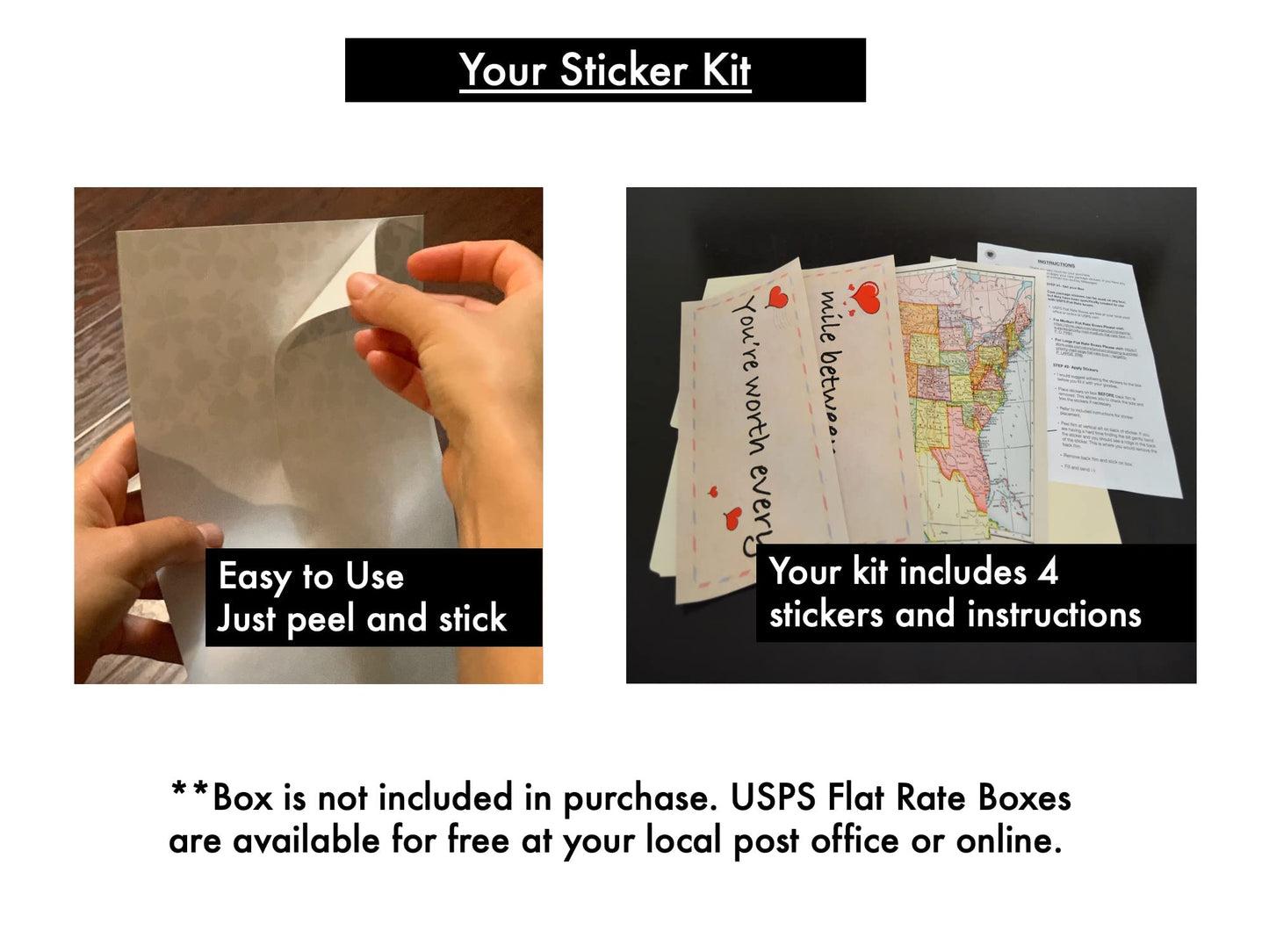 Long Distance Relationship Care Package Stickers Gift Box for Military Deployment - World