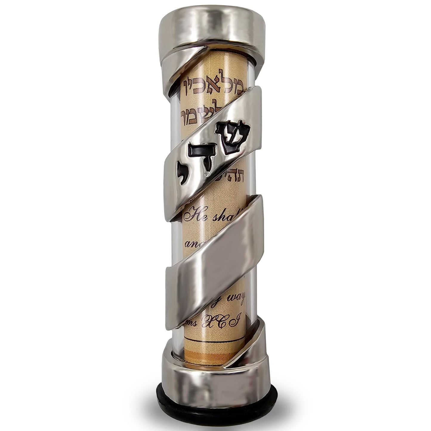 TALISMAN4U Protection CAR MEZUZAH with Travelers Prayer Scroll Hebrew Shadai Spiral Design Jewish Mezuza from Israel Jerusalem Art Judaica Gift
