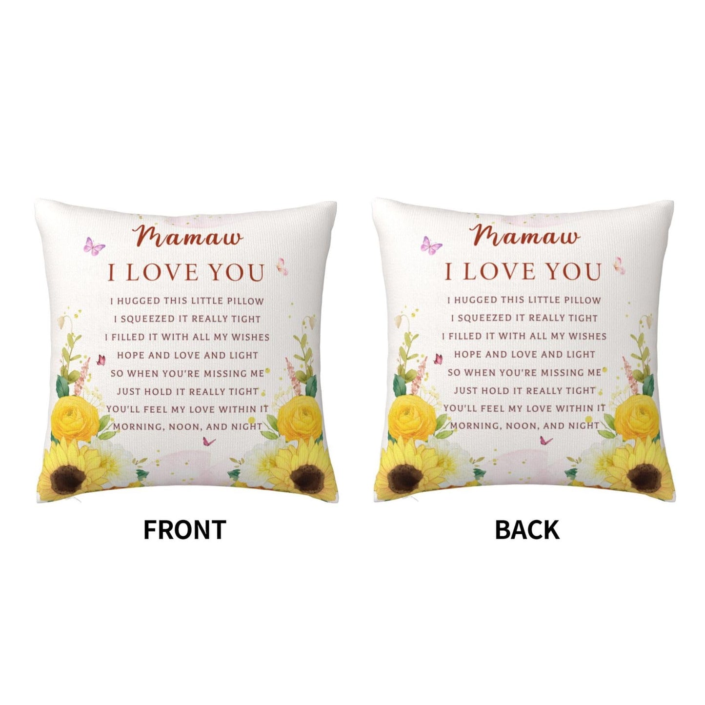 Mamaw Gifts from Grandkids - Gifts for Mamaw for Grandma - Mamaw's Birthday Gift from Grandchildren - Best Mamaw's Ever Gift Idea Throw Pillow Covers 18X18 Inches