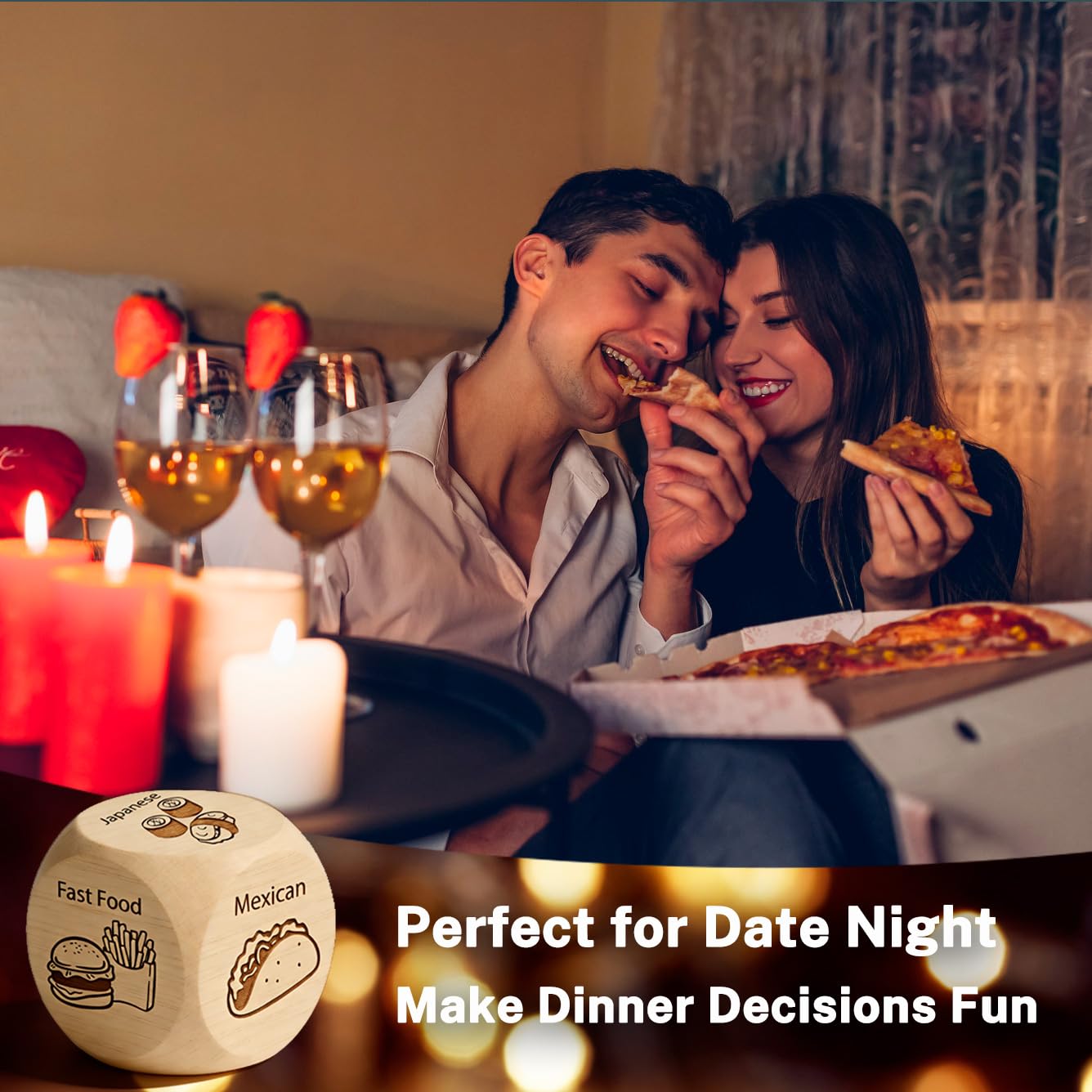 Fathers Day Dad Gift for Dad Husband from Daughter Son Wife, Anniversary Birthday Valentines Day Couples Gifts for Men Women Him Her, Date Night Food Dice Games, Stocking Stuffers for Men Women Adults