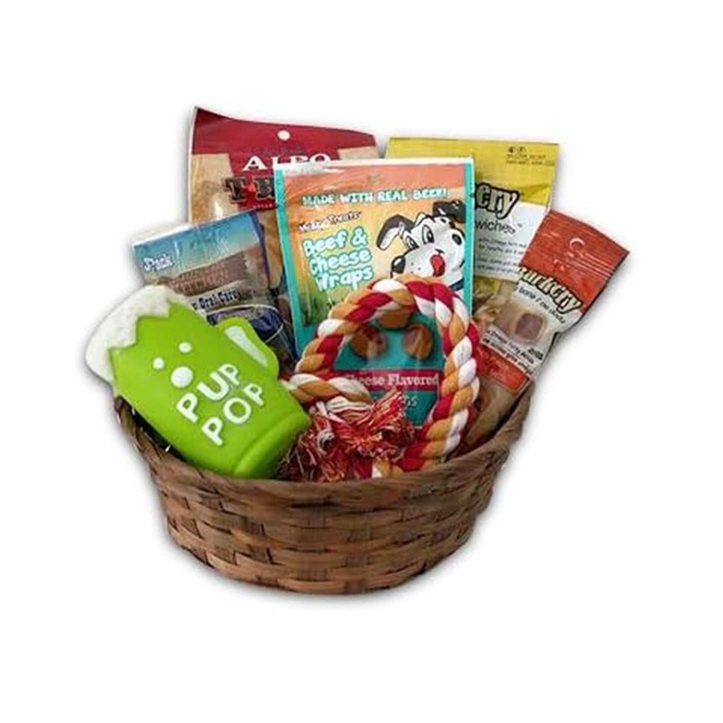 Joice Dog Gift Basket Set Puppy Pets Treats Crew Toys