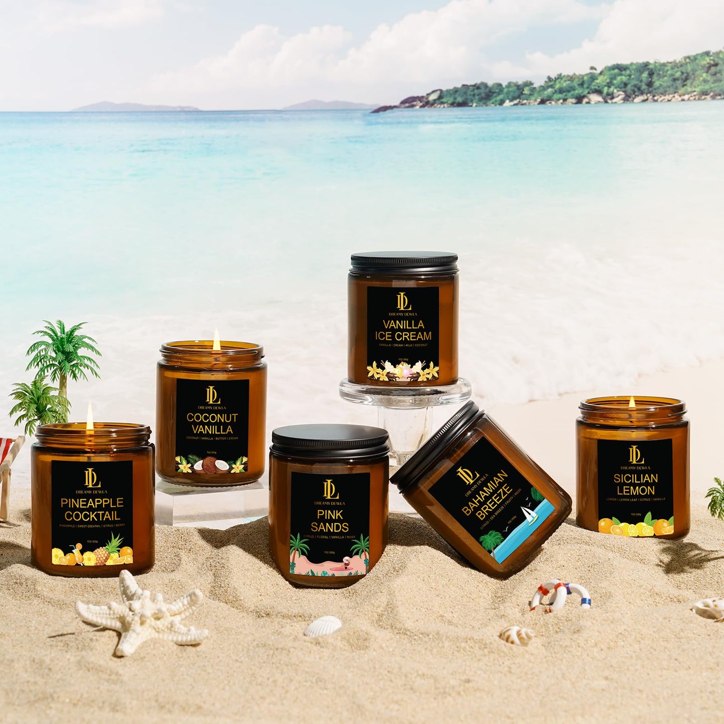 Sicilian Lemon Candles, 7oz Sicilian Lemon Scented Candle, Natural Soy Candles for Home Scented, Long Lasting with 50 Hour Burn Time, Gifts for Men Women
