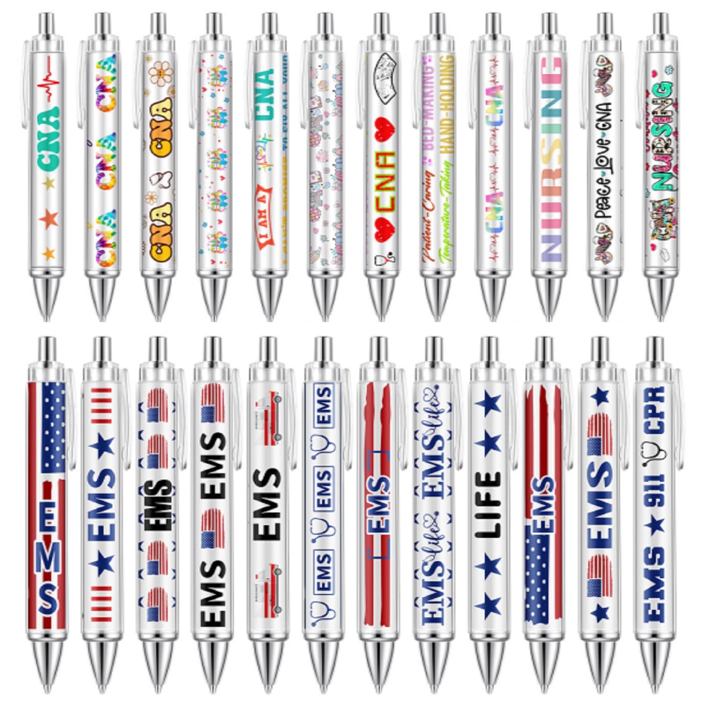Motipuns 12 Pcs Emergency Medical Services Week Appreciation Gift EMS Gifts Pen for Women Paramedics Ballpoint Pens EMT First Responders Party Favor for Doctor EMS Nurse Graduation Office Accessories