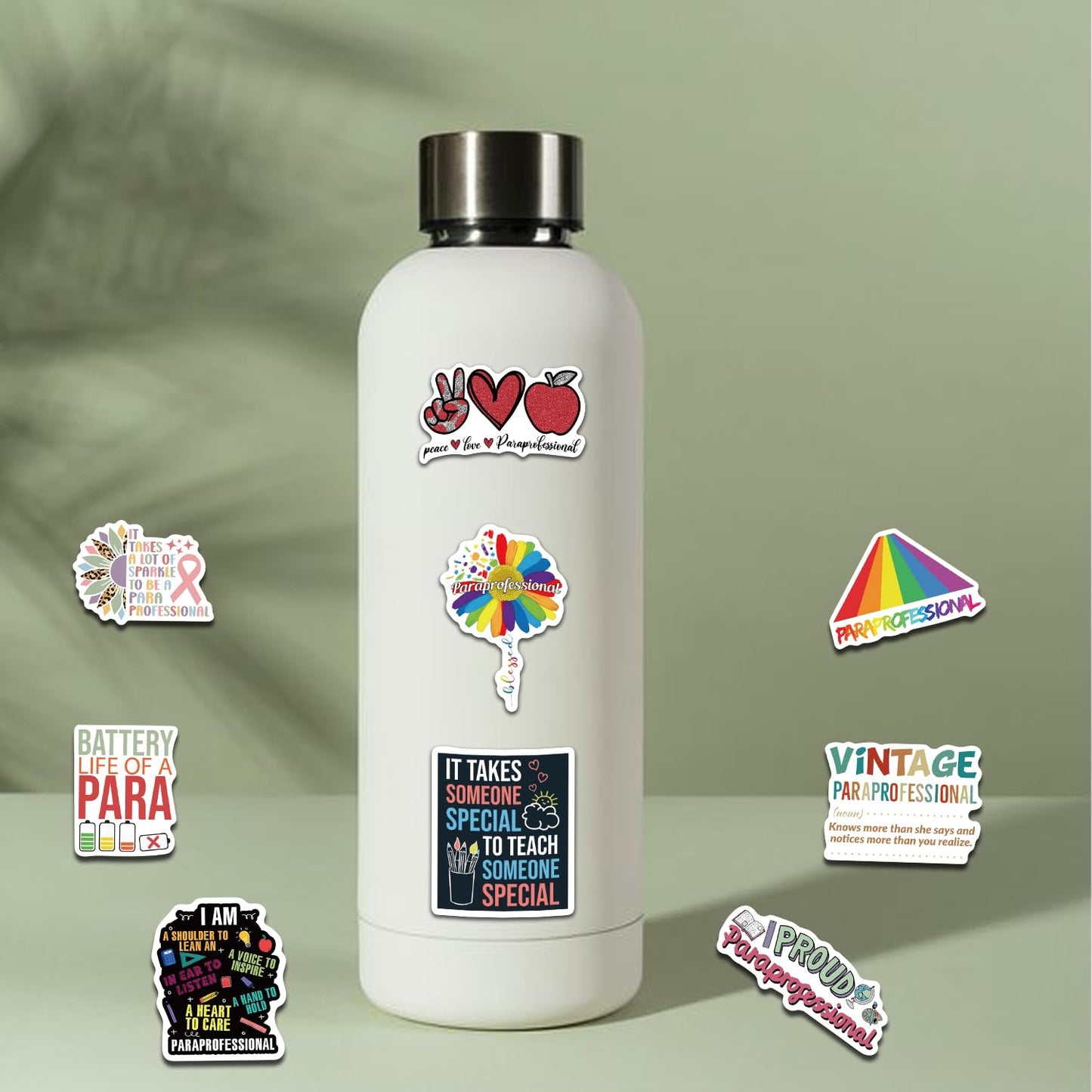 50PCS Paraprofessional Stickers para Sticker Back to School Stickers Teacher Day Sticker Paraprofessional Appreciation Gifts Water Bottle Laptop