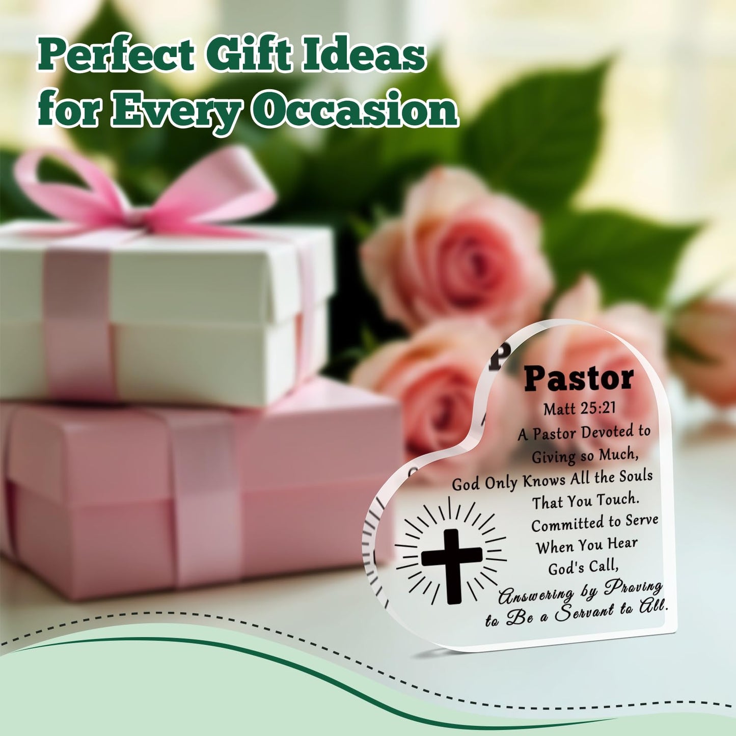 Pastor Appreciation Gifts Acrylic Plaque Thank You Gifts for Pastor Preacher Priest Religious Christian Gifts Christmas Birthday Retirement Gifts for Pastor Catholicism Coworker Friends Desk Sign