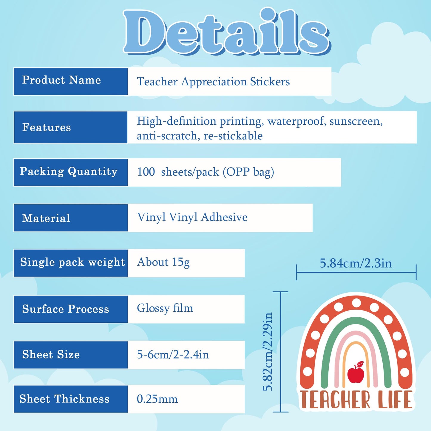 Teacher Appreciation Gifts – 100 PCS Funny Teacher Stickers | Teacher Appreciation Decorations - Teacher Must Haves Supplies Stuff Essentials Games Toys Gifts for School Classroom Students