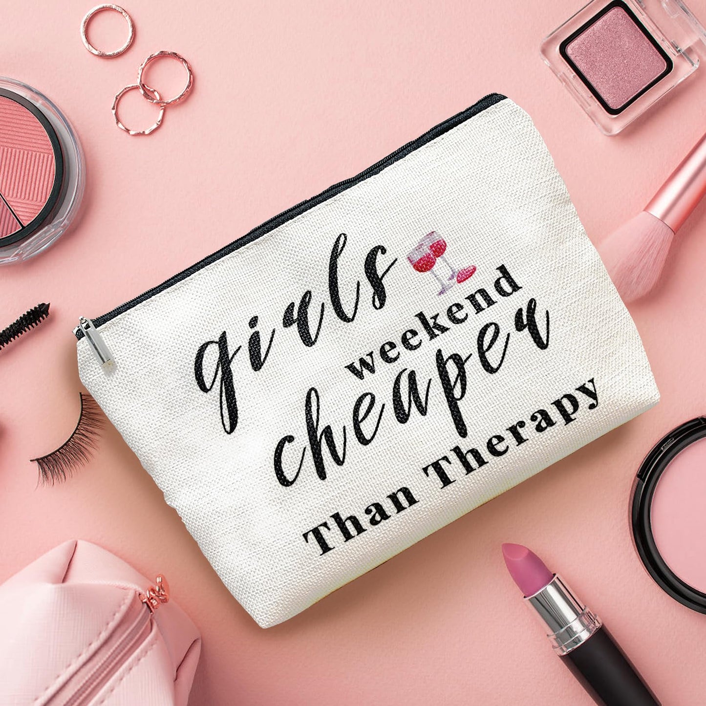 3 Pcs Girls Weekend Gift Travel Makeup Bag, Bestie Gift, Girls Weekend Gifts, for Best Friends Travel Gifts, Christmas Graduation Wedding Birthday Gift for Travel Toiletry Pouch