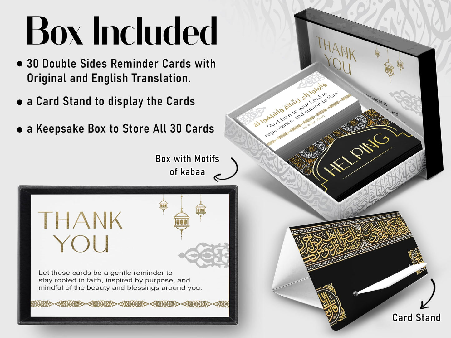 OLEEK eid gifts islamic quranic verses cards (30 Daily Reminders) - islamics gift for women - muslim gifts for men - eid decorations for home 2026 - ramadan dua cards - eids gift islamics decor