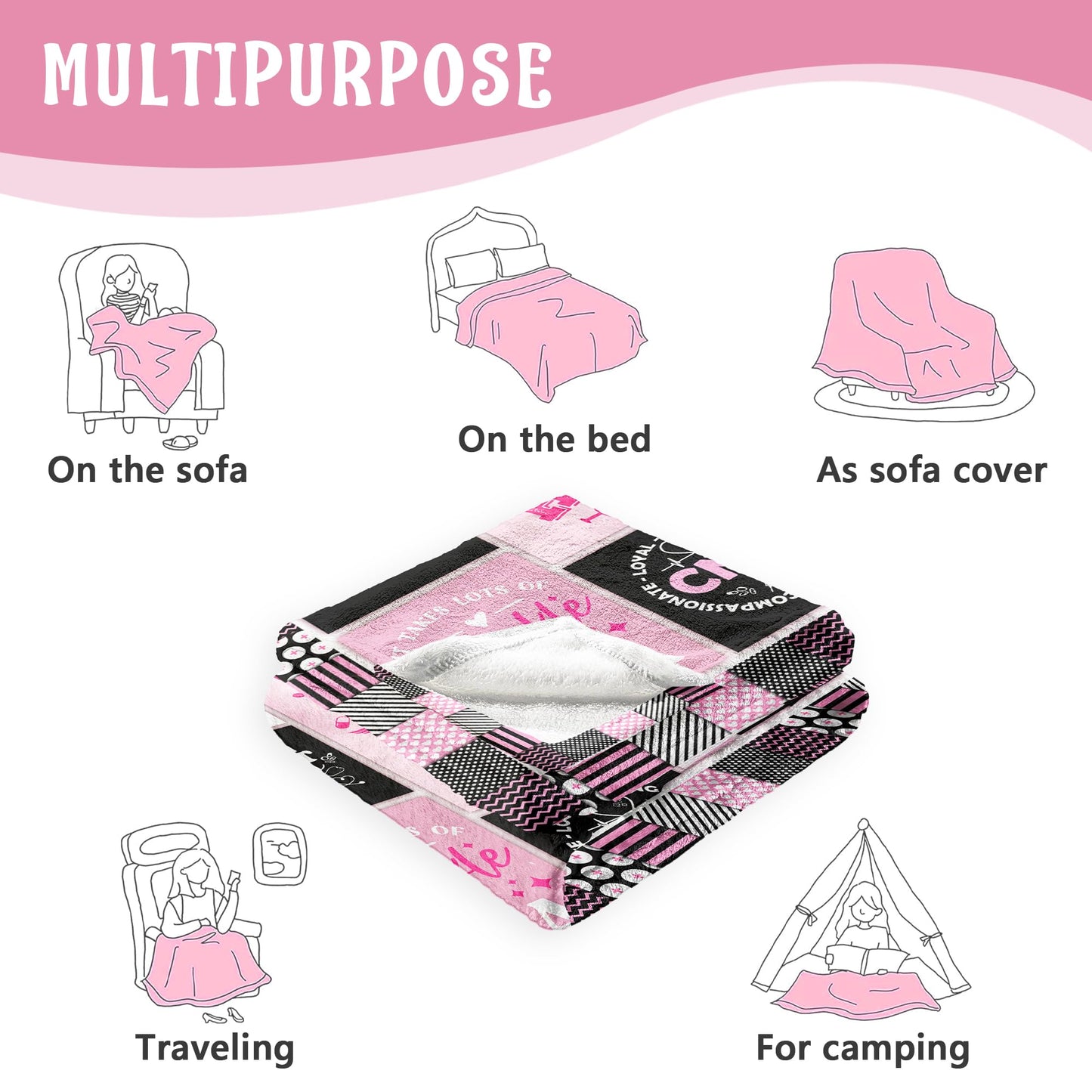 CNA Gifts, CNA Week Gifts for Women, 2026 CNA Appreciation Gifts Bulk, Certified Nursing Assistant Gifts, CNA Gifts Ideas, CNA Nurse Graduation/Birthday Gift Blanket 60" X 50"