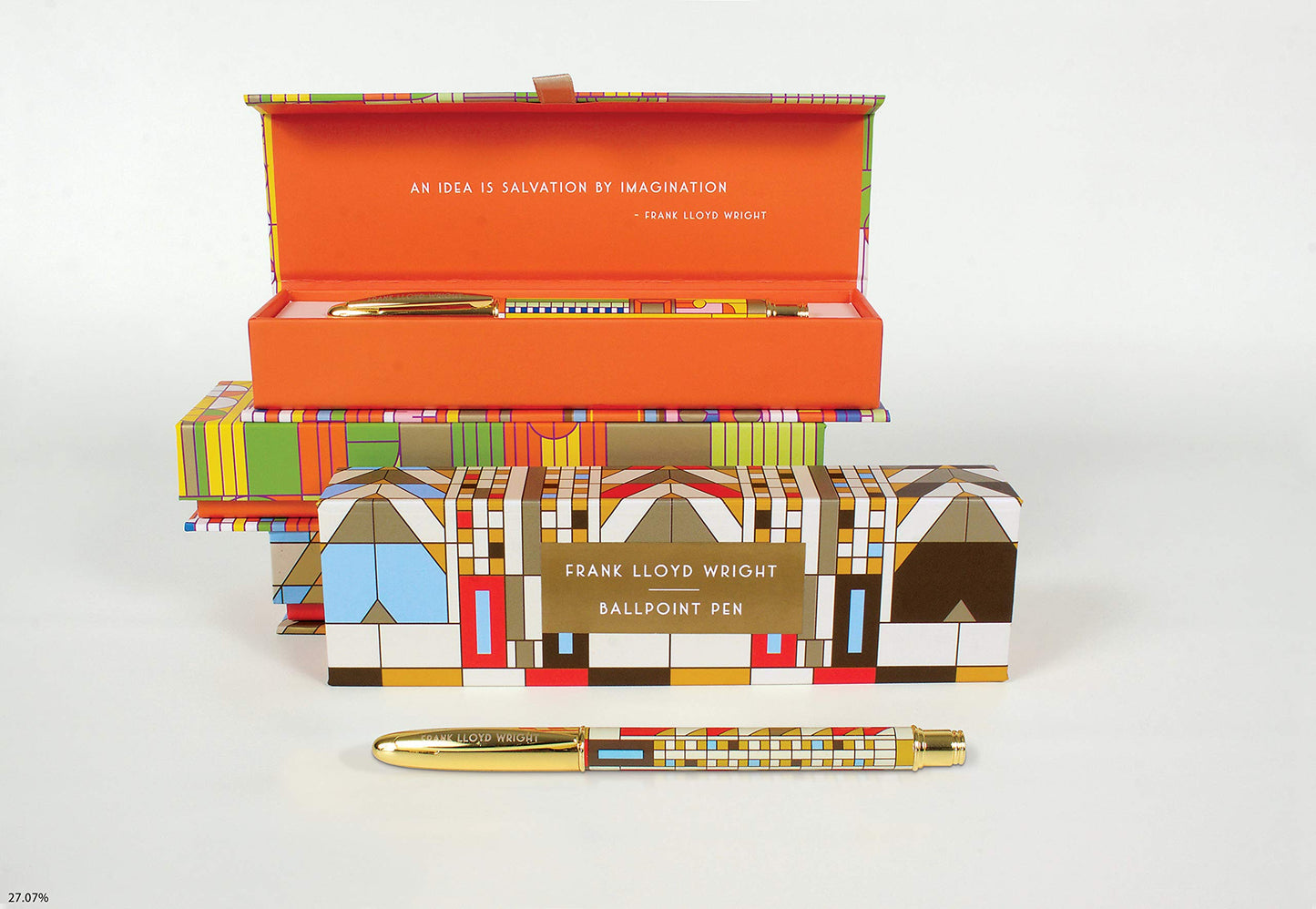 Galison Frank Lloyd Wright Tree of Life Boxed Pen – Includes One Black Ink Ballpoint Pen and Hinged Gift Box, Stylish Writing Pen Featuring Stunning Iconic Artwork, Makes a Great Gift