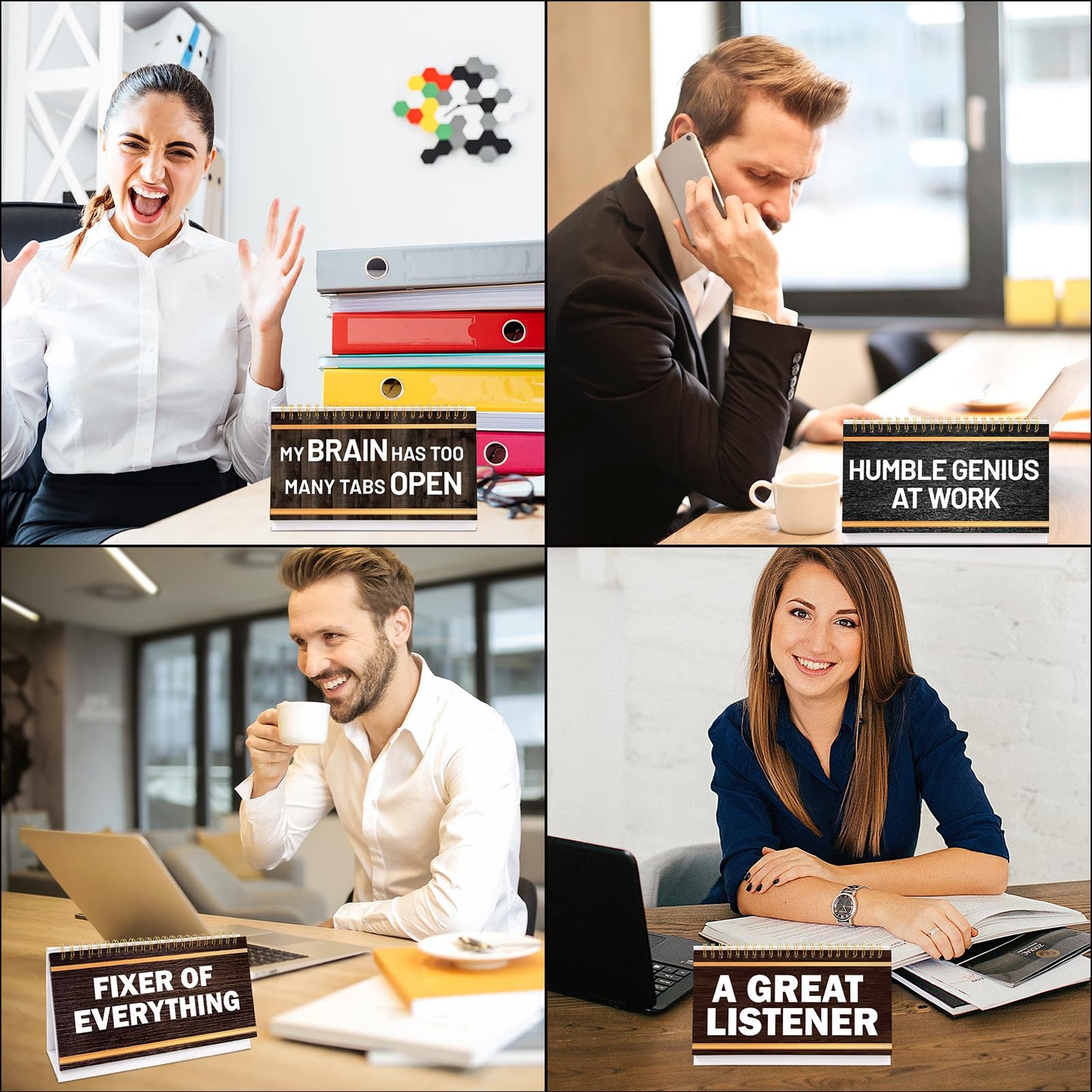 Fancy Land Desk Flip Accessories Funny Desk Supplies for Work 30 Desktop Flip Messages Decor Office Colleague Coworkers