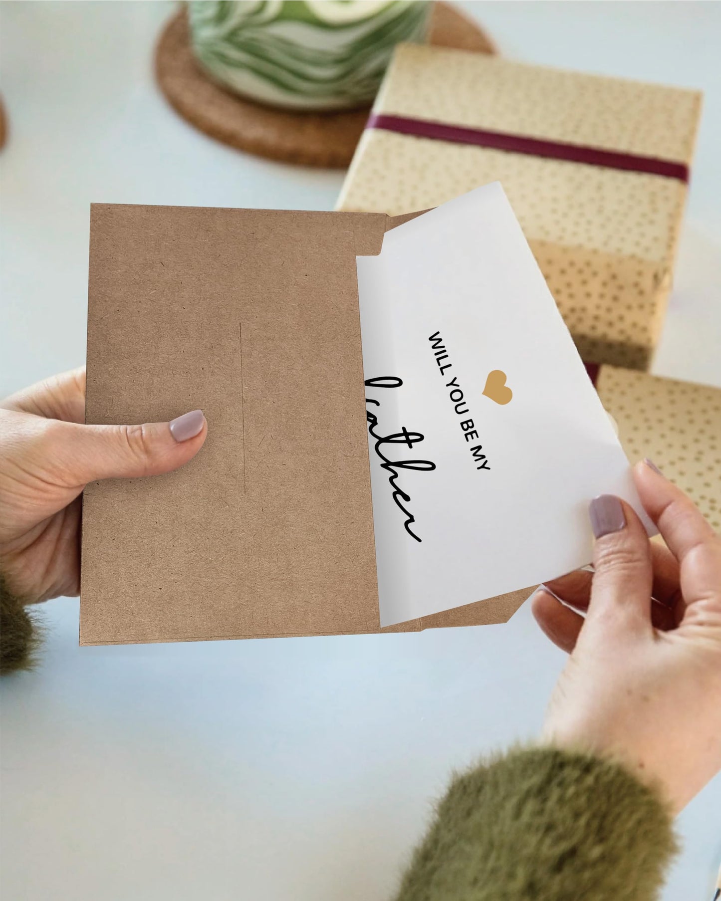 Will You Be My Godparents, God Parent's Proposal Cards Gifts with Envelope, Cute Gifts for Godparents On Wedding Day. (Godfather/Godmother B)