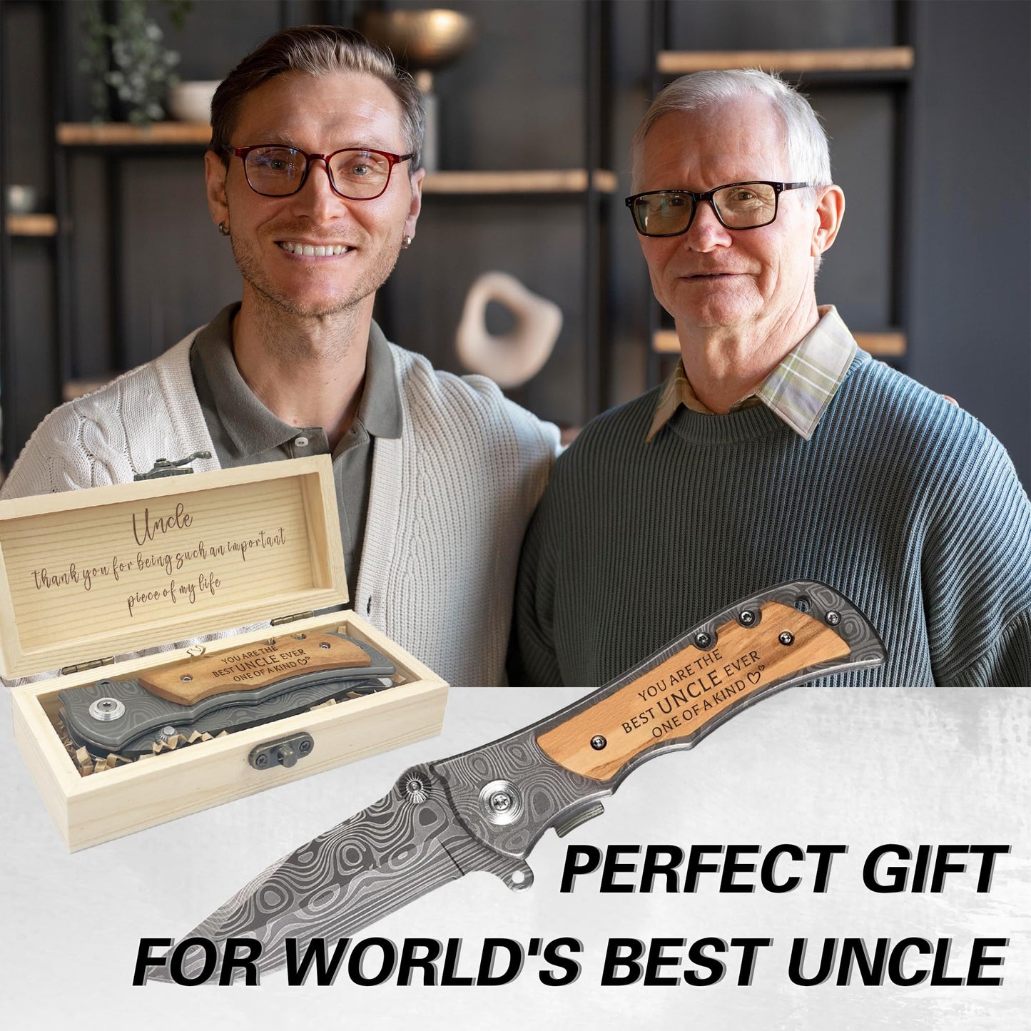 Uncle Engraved Pocket Knife Gift Set, Best Uncle Ever Gifts from Niece Nephew, Uncle Gifts, Uncle Christmas Gift, Personalized Gift For Uncle Father's Day Birthday Christmas Ideas