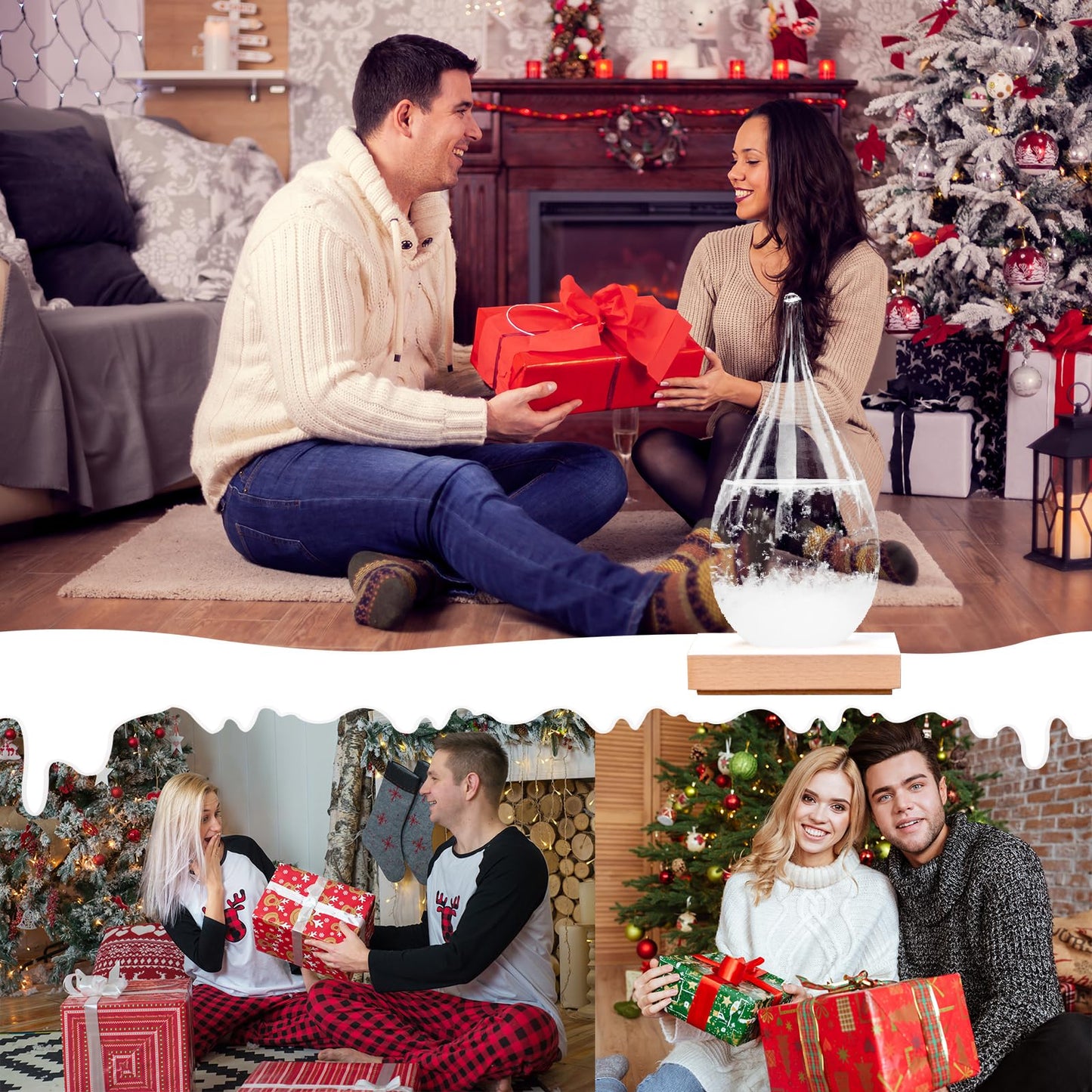 Storm Glass Weather Station – Elegant Drop-Shaped Crystal Barometer, Perfect Christmas & Winter Gift for Home & Office Decor, Unique Weather Predictor for Family & Friends