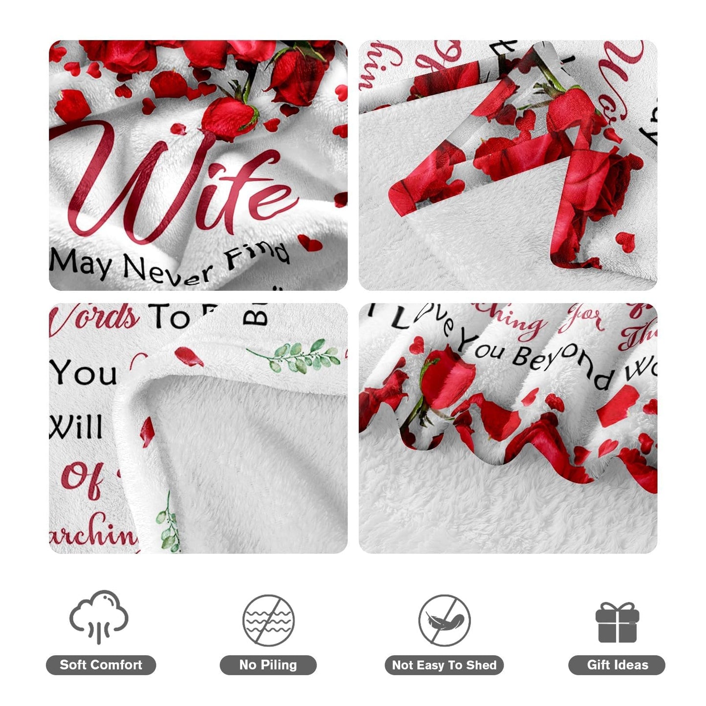 Gifts for Wife from Husband - Anniversary Wedding Gifts for Women - Wife Birthday Ideas - Romantic I Love You Gift for Her - Valentines Present for Her - to My Wife's Blanket 50"x60"