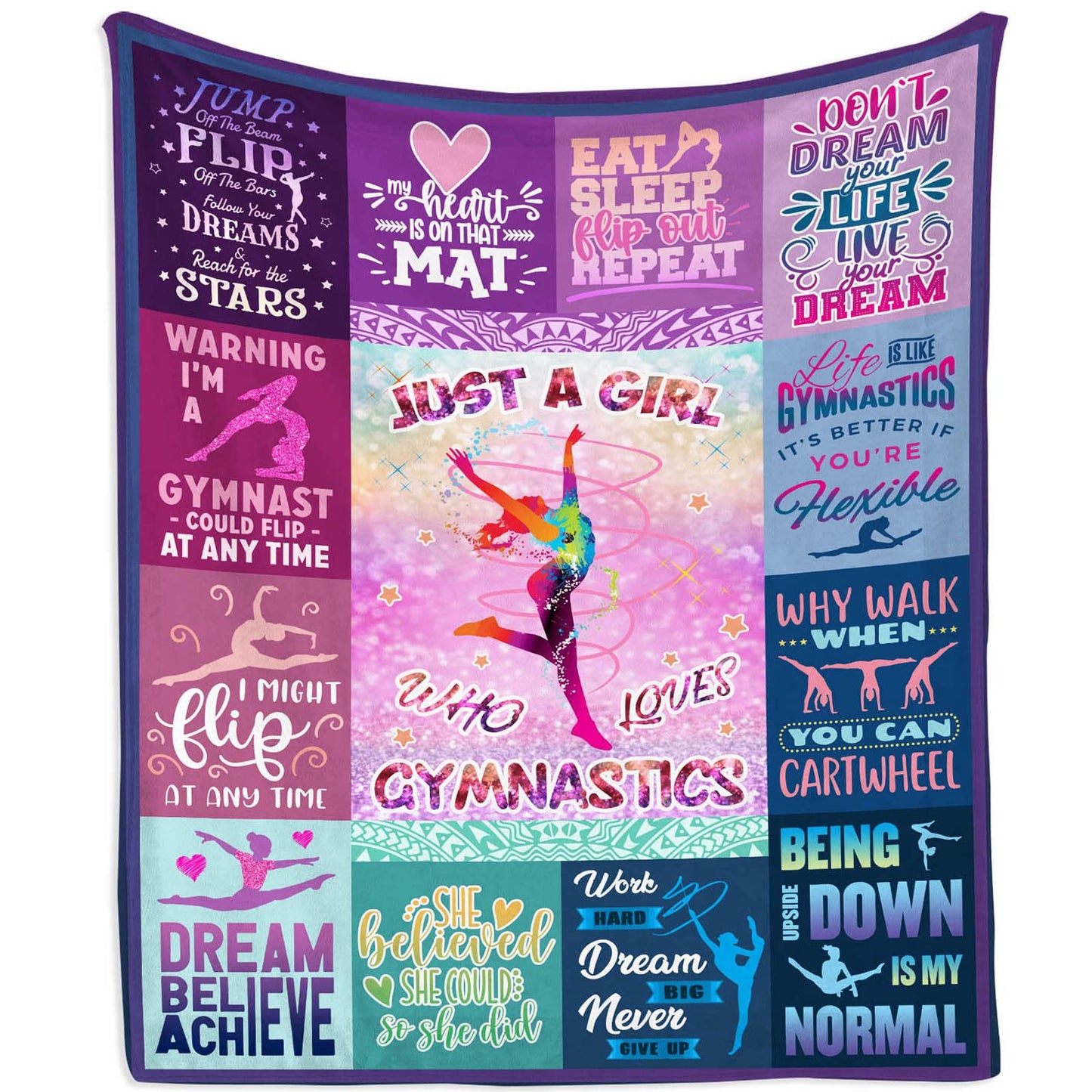 Gymnastics Gifts for Girls, Girls Gymnastics Stuff Blanket Gifts, Gymnastics Christmas Birthday Gifts Throw Blanket 50" x 40"