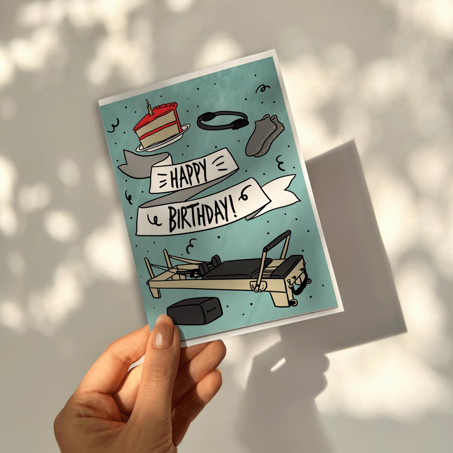 Pilates Birthday Card, Pilates Reformer Card, Pilates Gift, Gym Pilates Yoga Fitness | Pilates Inspiration and Poses