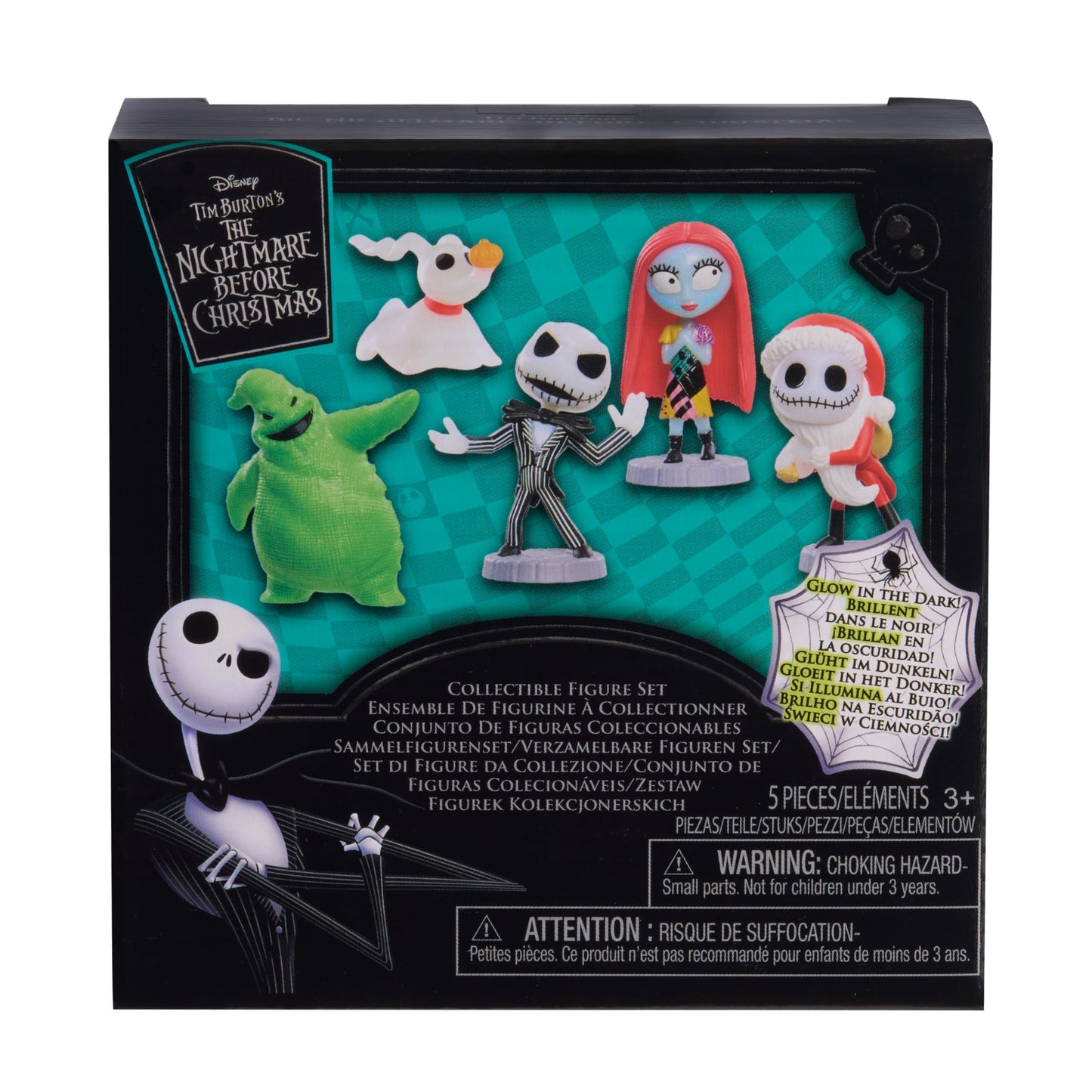Disney Tim Burton's The Nightmare Before Christmas Collectible Figure Set, 2.5-inch Glow in the Dark Figurines, Toy for Collectors, Fans, Kids Ages 3+
