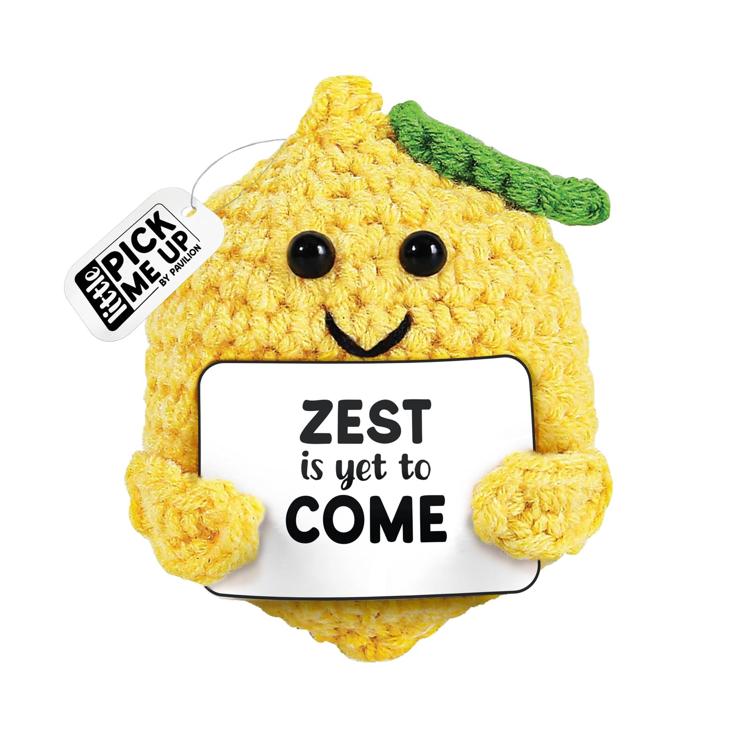 Pavilion Gift Company - Lemon - Crochet Mini Figure Fruit Zest Encouragement Inspiration Home Work Desk Decor