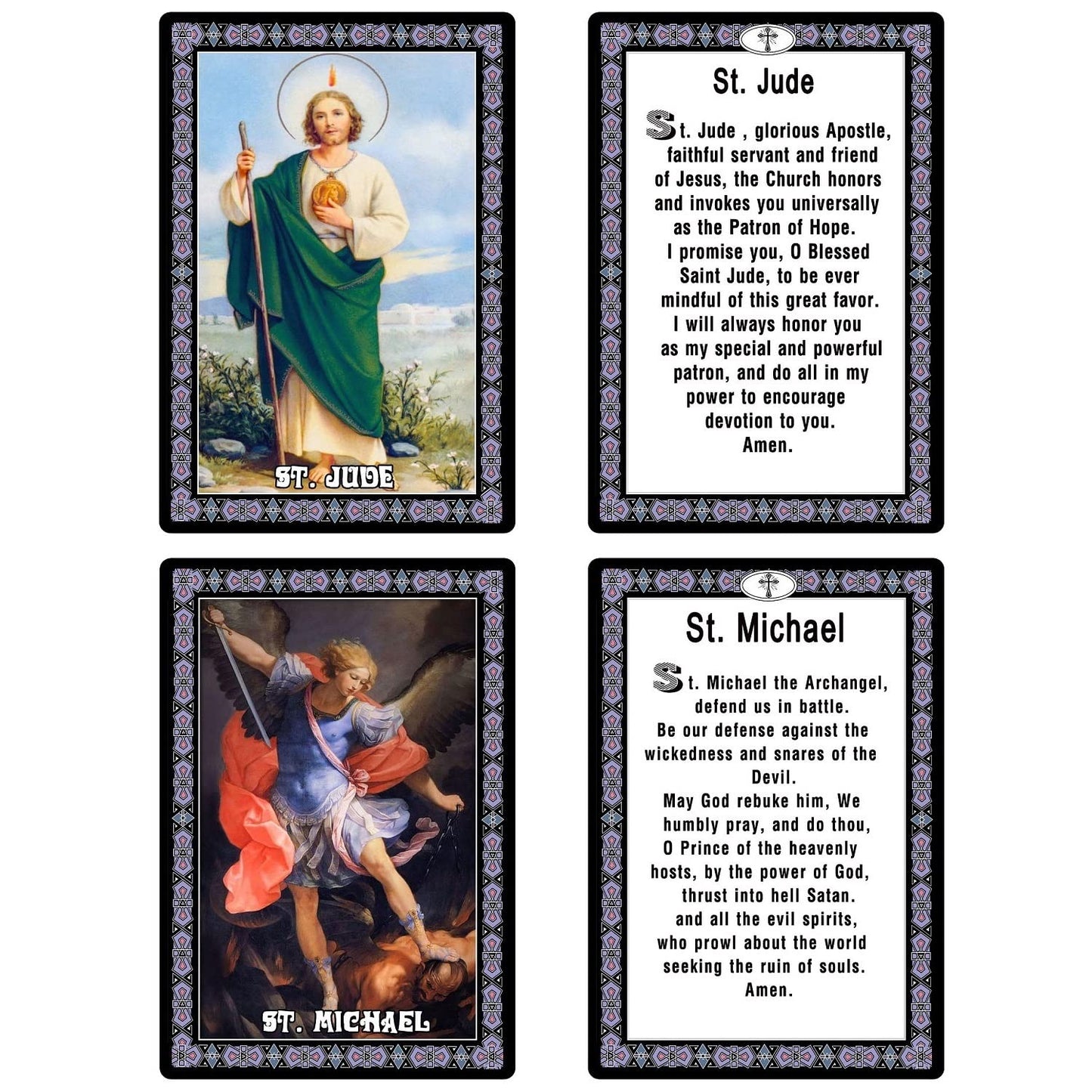 ESNOY Catholic Prayer Cards, Prayer Cards Catholic Saints Set of 10 Holy Prayer Cards, Catholic Religious Gifts for Women, Men, Mother, Father, Godfather, Godmother Gifts from Godson Goddaughter