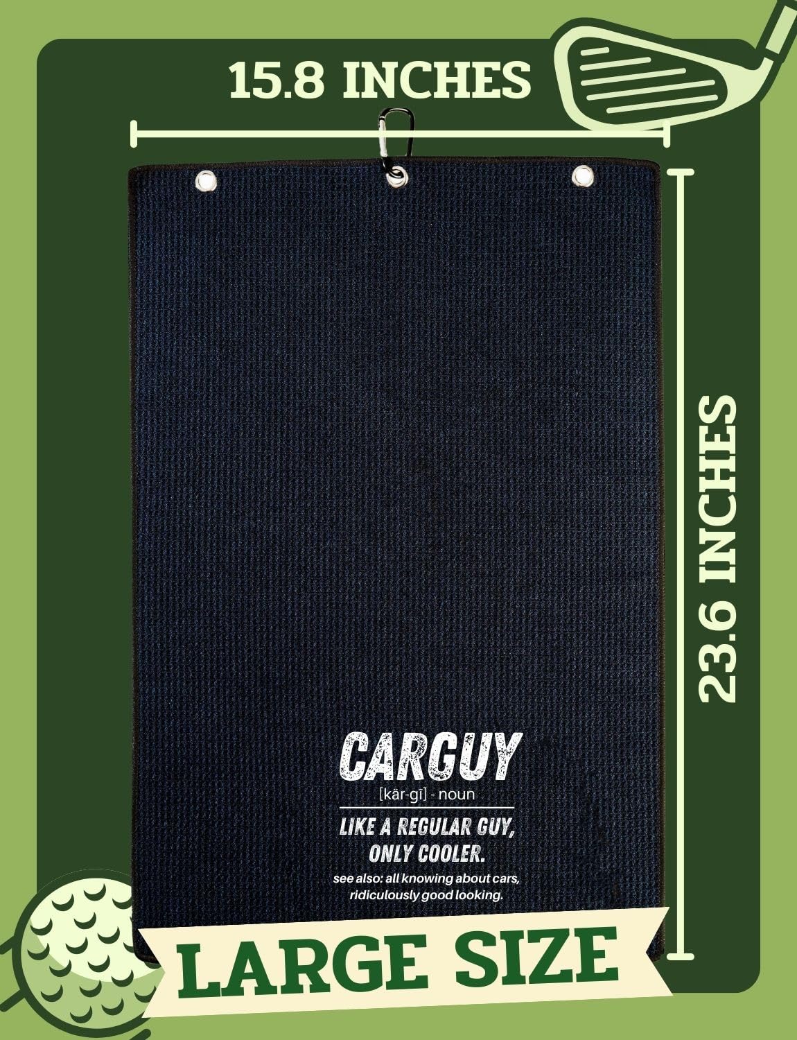 Car Guy Gifts, Gifts for Car Guys - 40 x 60cm Microfiber Golf Towel for Golf-Bags for Birthday, Christmas, Father's Day