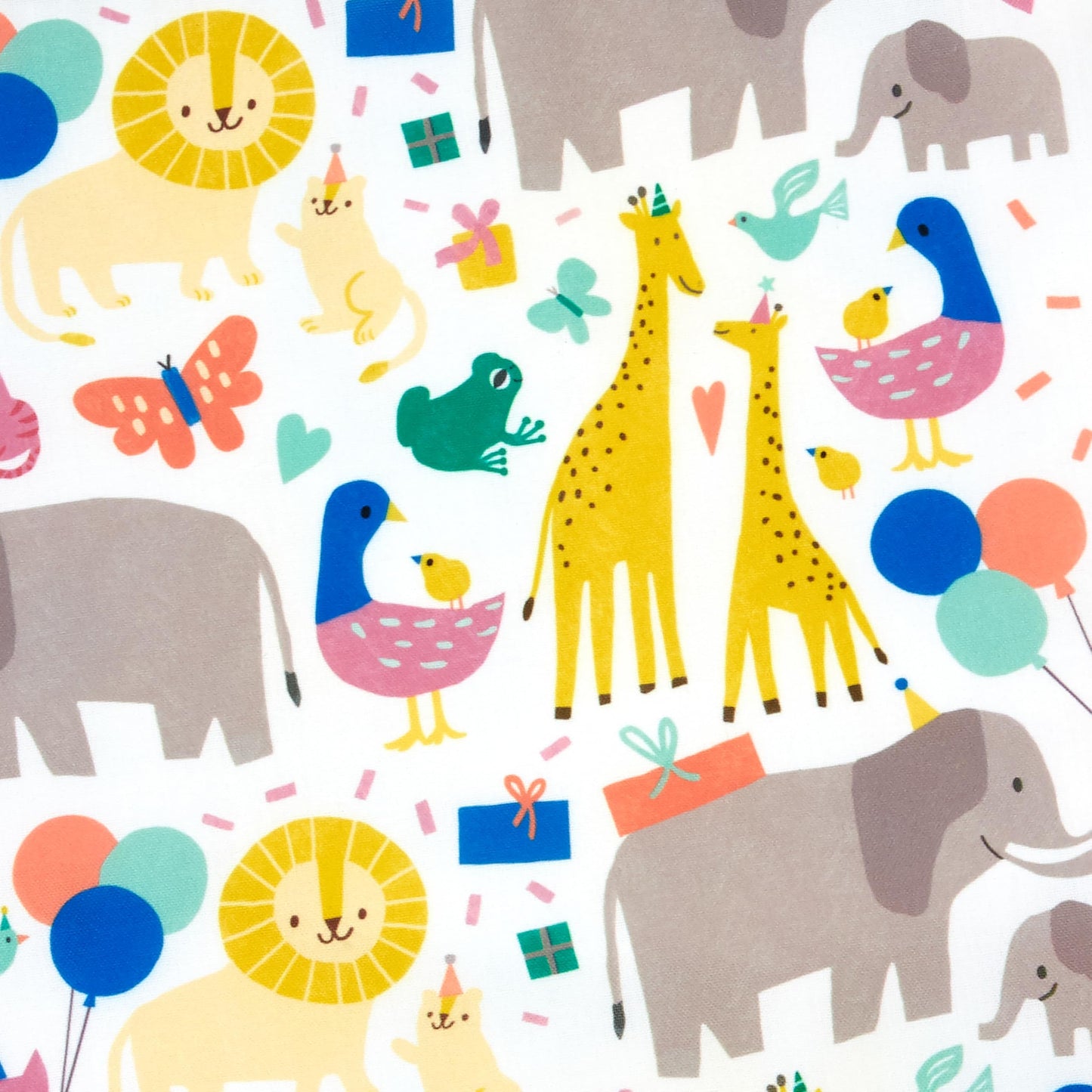 Hallmark 19" Large Canvas Drawstring Bag (Zoo Animals) Reusable Gift Bag for Baby Showers, Gender Reveal Parties, Kids Birthdays