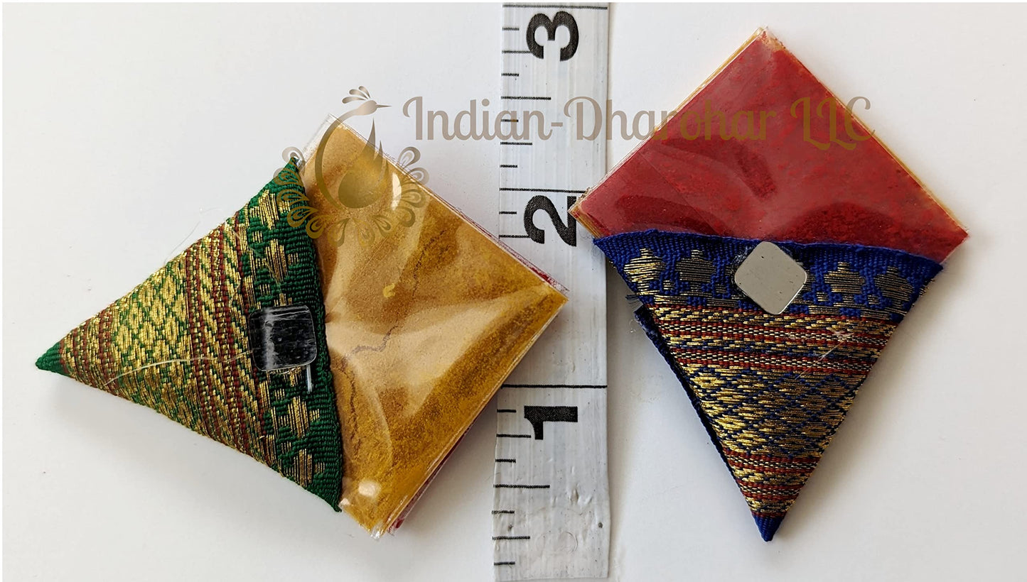 Haldi Kumkum | Set of 20 Flat Cone Shape Design 2 | Pasupu kumkum | Tamboolam | Pooja|Return Gift | Give Away | HK-CP2