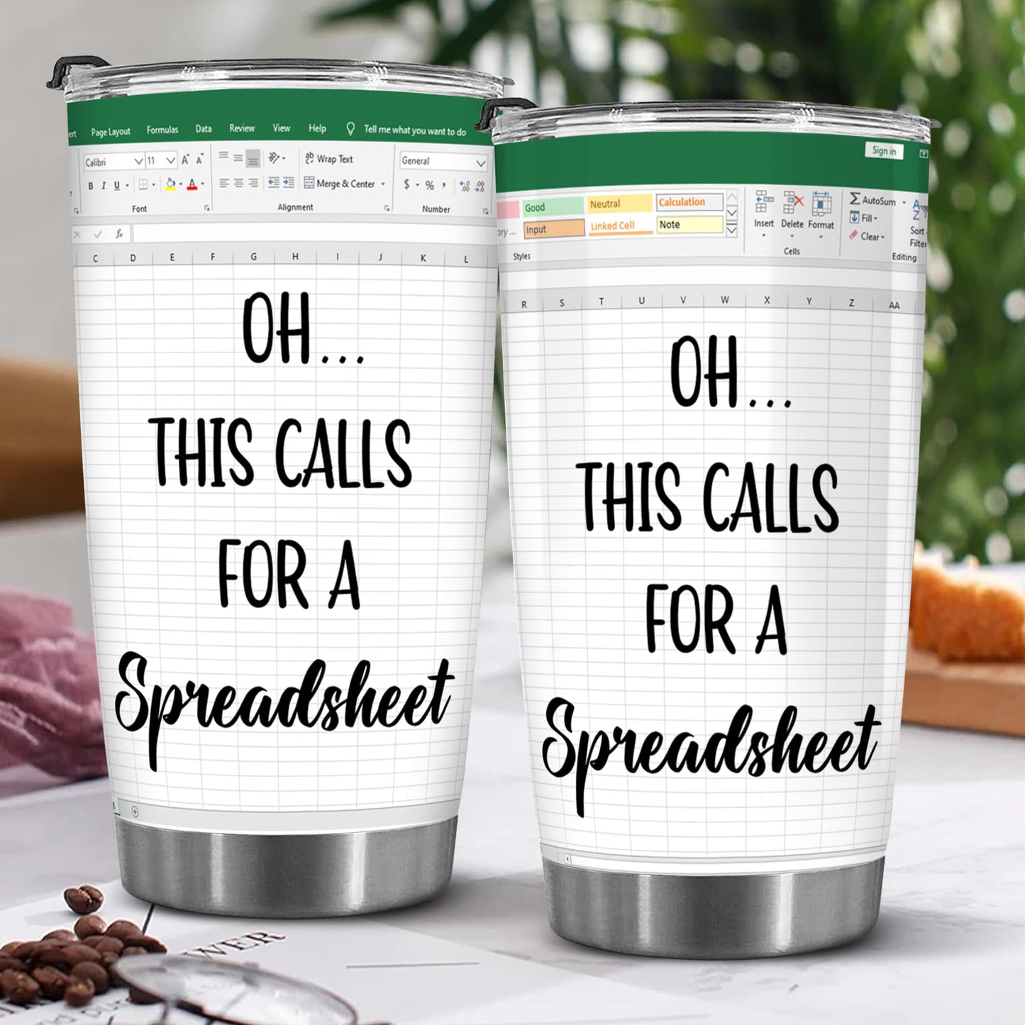 BECHUSKY Mugs For Accountants - Spreadsheet Gifts - This Calls for a Spreadsheet Tumbler - Spreadsheets Mug for Mentor Bosses Lady Manager Friend Leader Female Male Birthday - Boss Gift