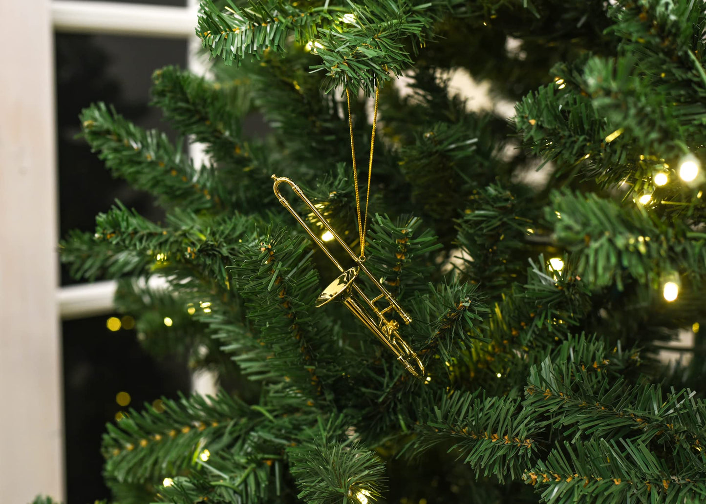 Broadway Gifts Co Gold Tone Trombone Instrument 5 inch Brass Hanging Ornament