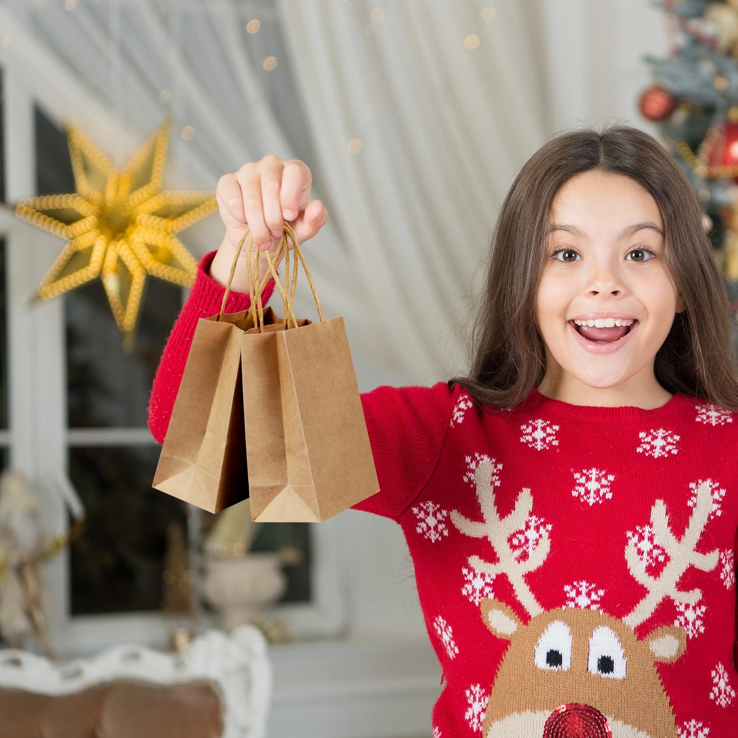 SPERPAND 30Pcs Mini Kraft Gift Bags - 6.5" Small Brown Paper Bags for Birthday, Baby Shower, Christmas, Wedding, Party Favor Bag
