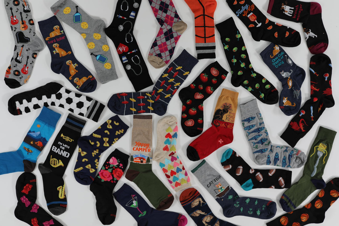 Hot Sox Men's Fun Pattern and Solid Crew Socks - 1 Pair Pack - Cool & Classic Novelty Fashion Design Socks