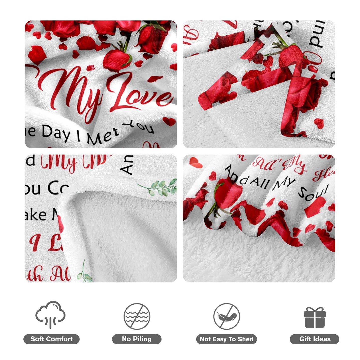 Anniversary Romantic Gifts for Women - Mothers Day Blanket Gift for Her Wife Girlfriend - to My Love Blanket - I Love You Gift for Her - Wife Girlfriend Birthday Gifts Ideas - 50"x60"